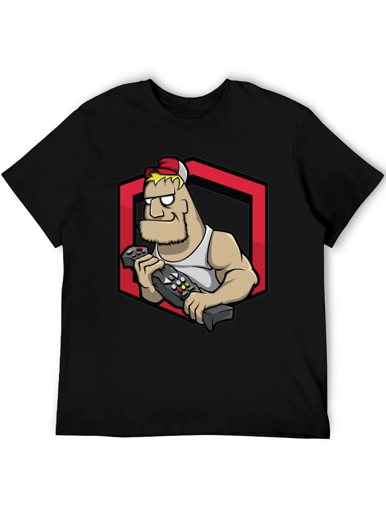 Gamer Dude Graphic Tee - Black Cotton T-Shirt