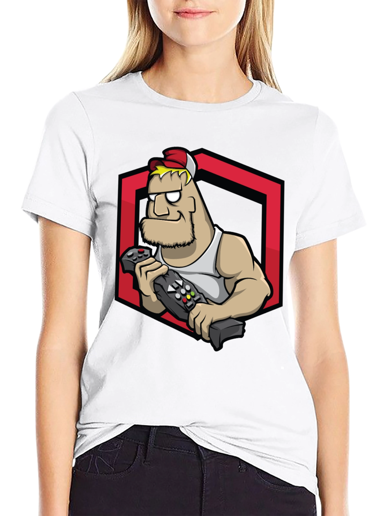 Gamer Dude Graphic Tee - Black Cotton T-Shirt