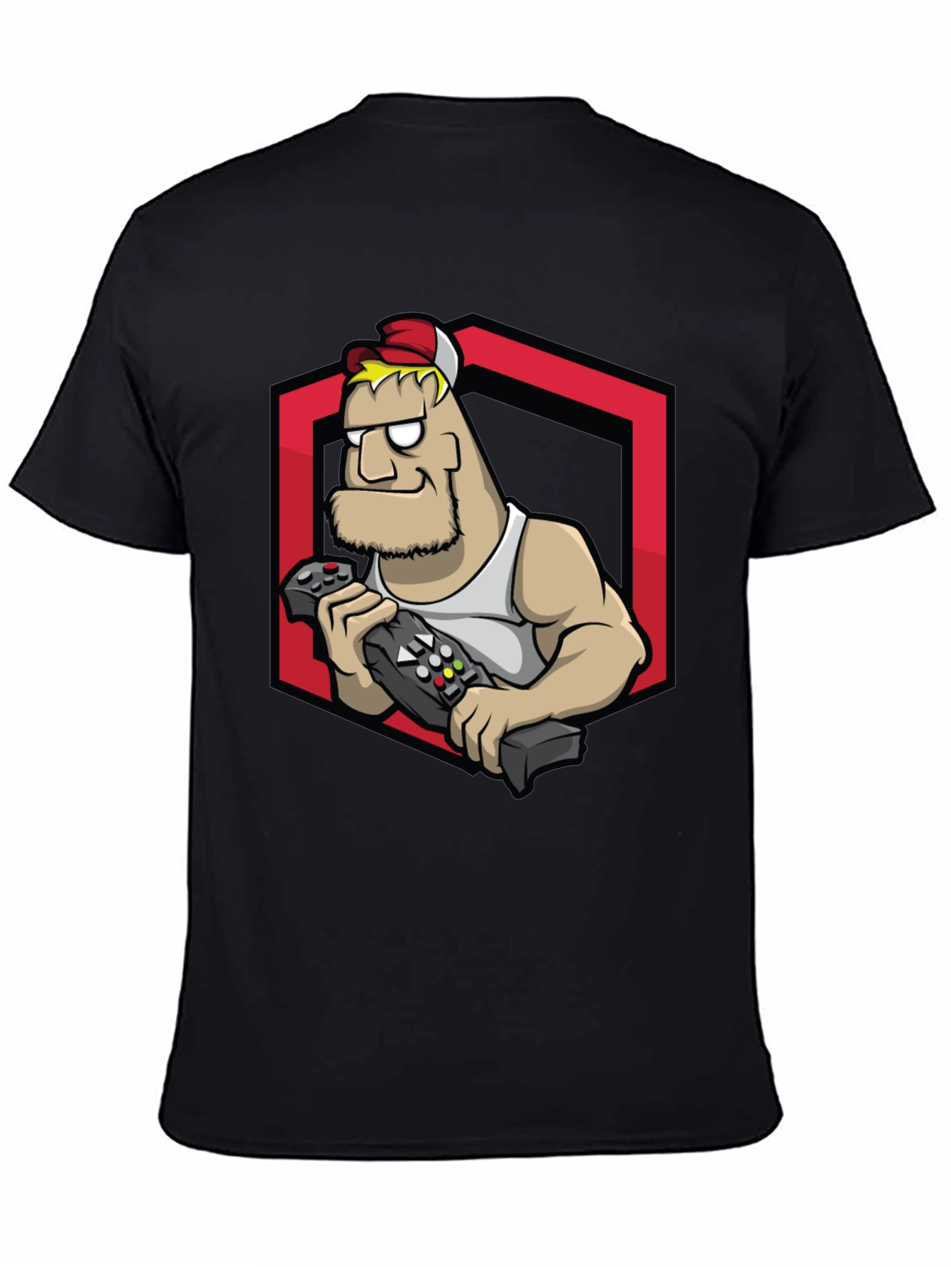 Gamer Dude Graphic Tee - Black Cotton T-Shirt