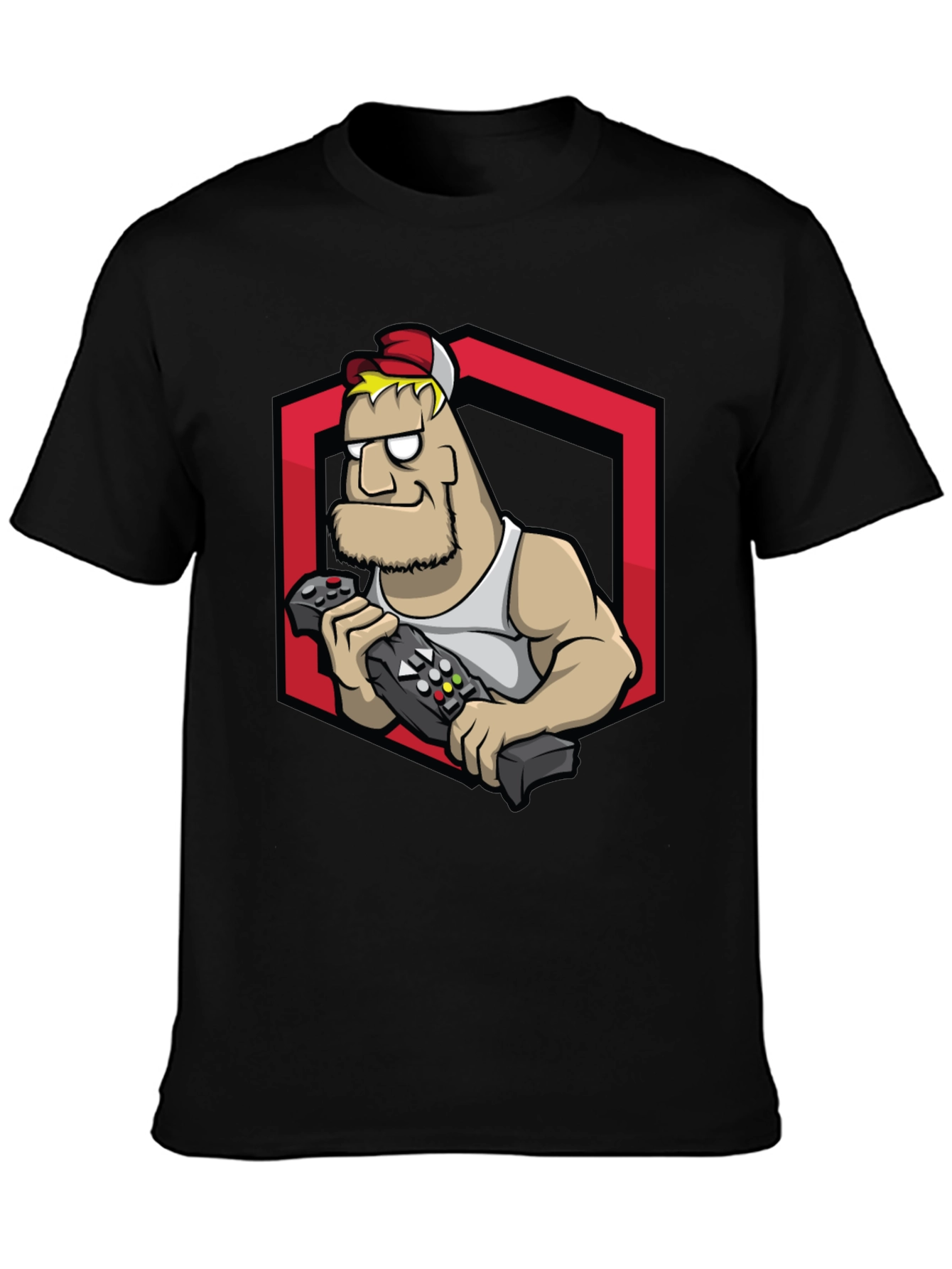 Gamer Dude Graphic Tee - Black Cotton T-Shirt