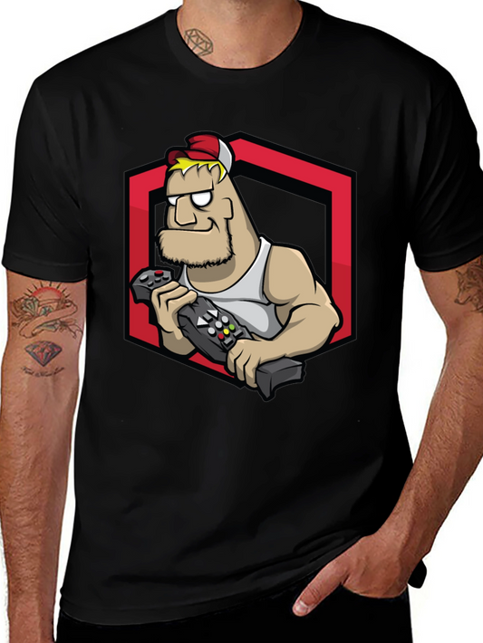 Gamer Dude Graphic Tee - Black Cotton T-Shirt