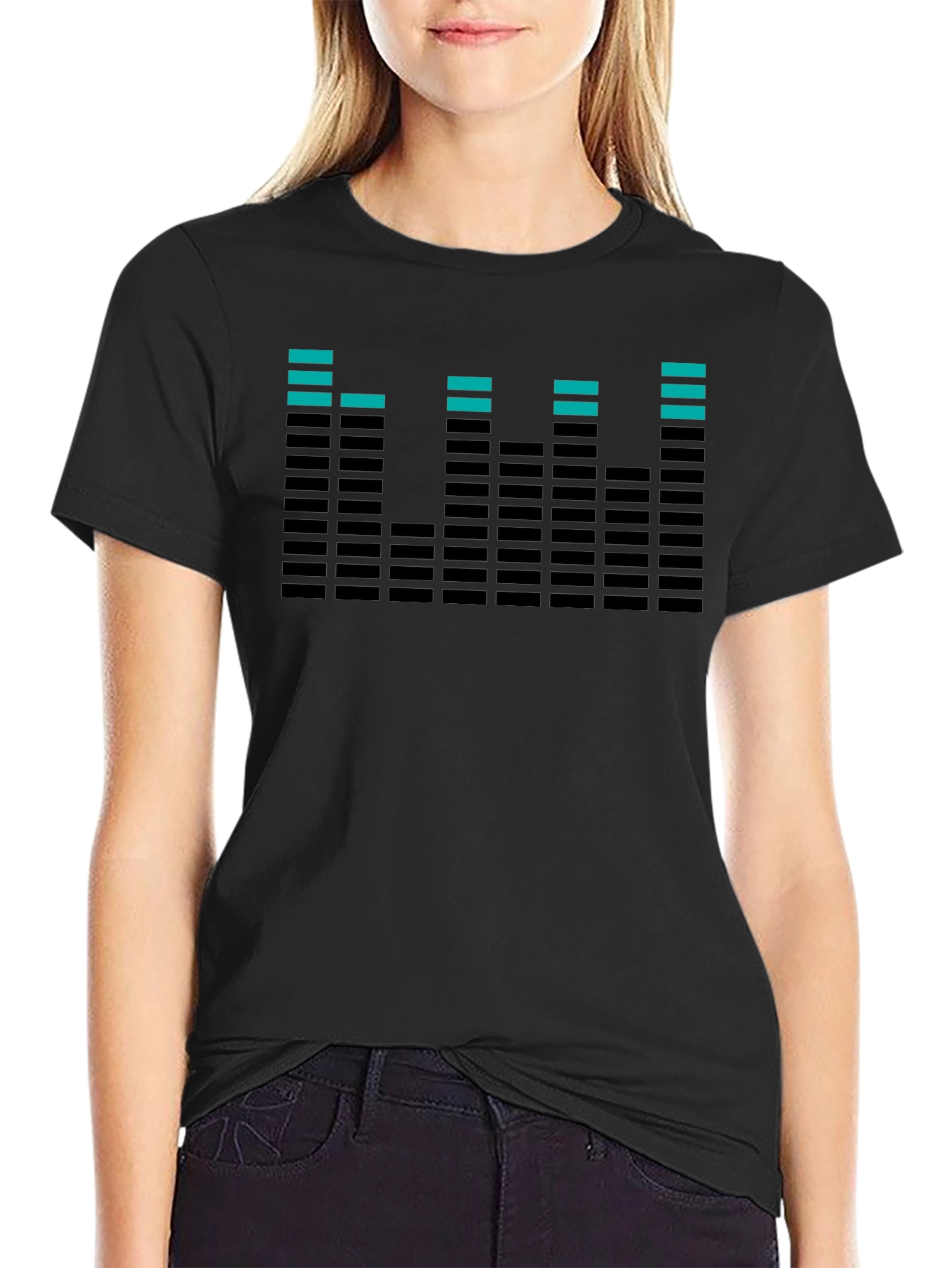 Cool Equalizer Graphic Tee - Black Cotton T-Shirt