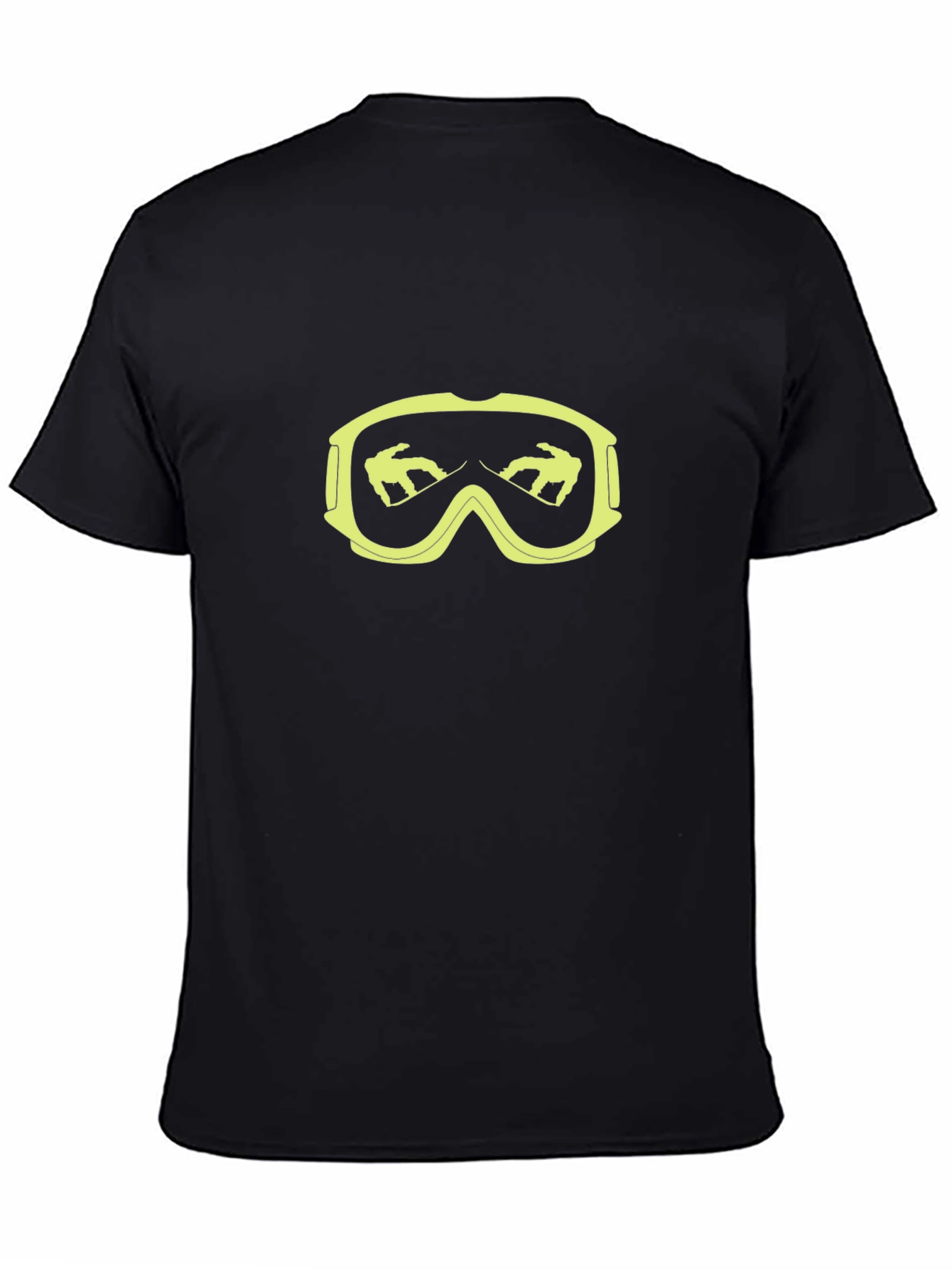Cool Black T-Shirt with Snowboarder Goggle Graphic