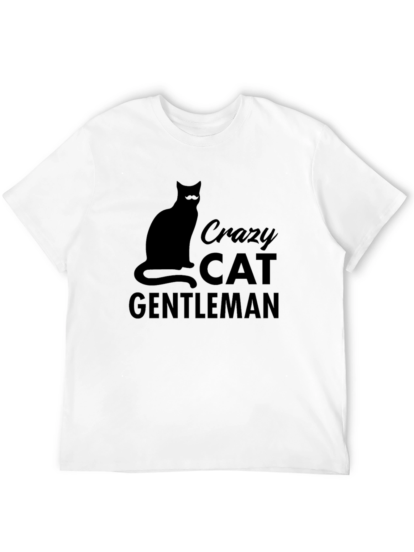 Crazy Cat Gentleman Black Graphic Tee