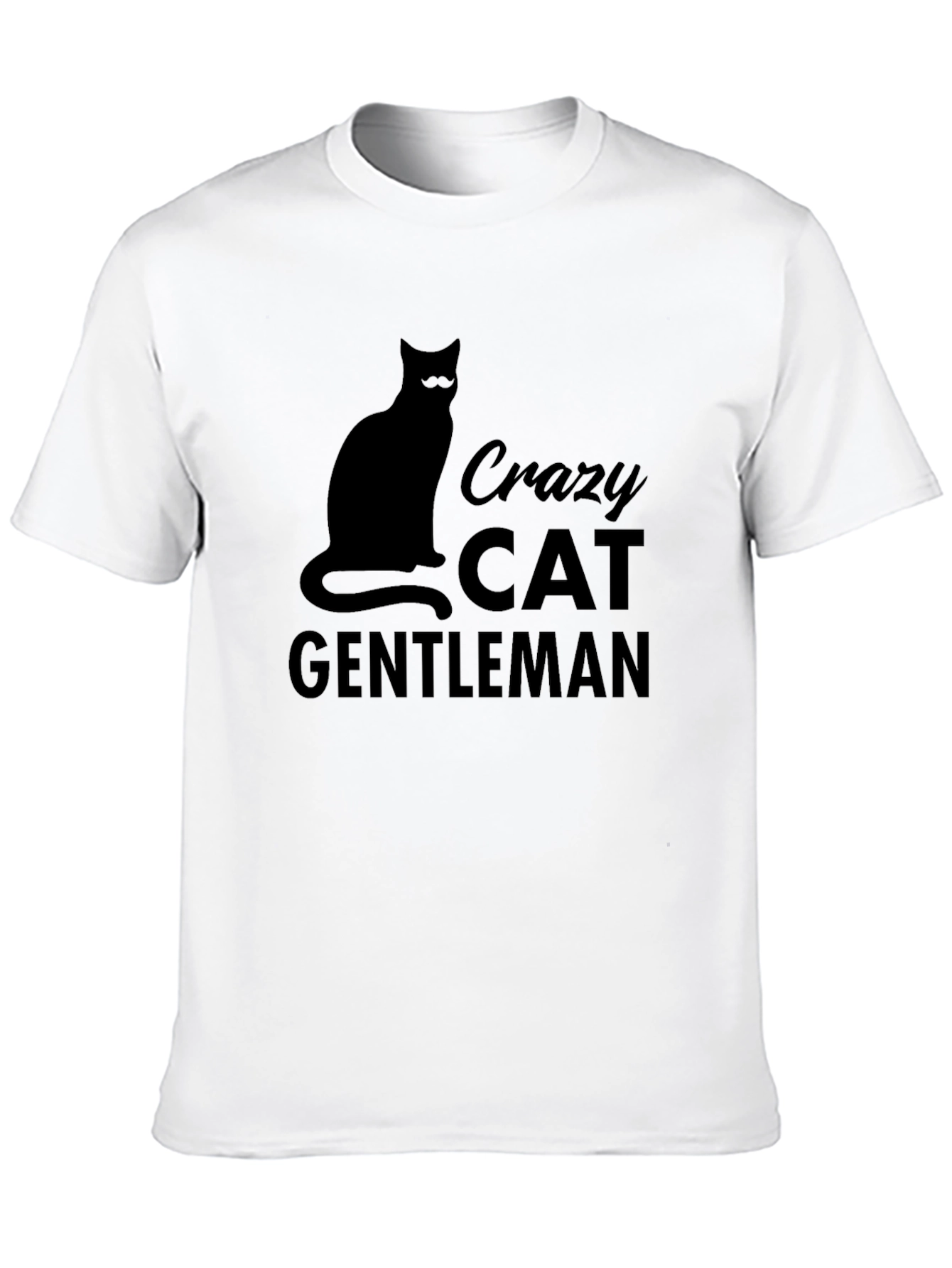 Crazy Cat Gentleman Black Graphic Tee