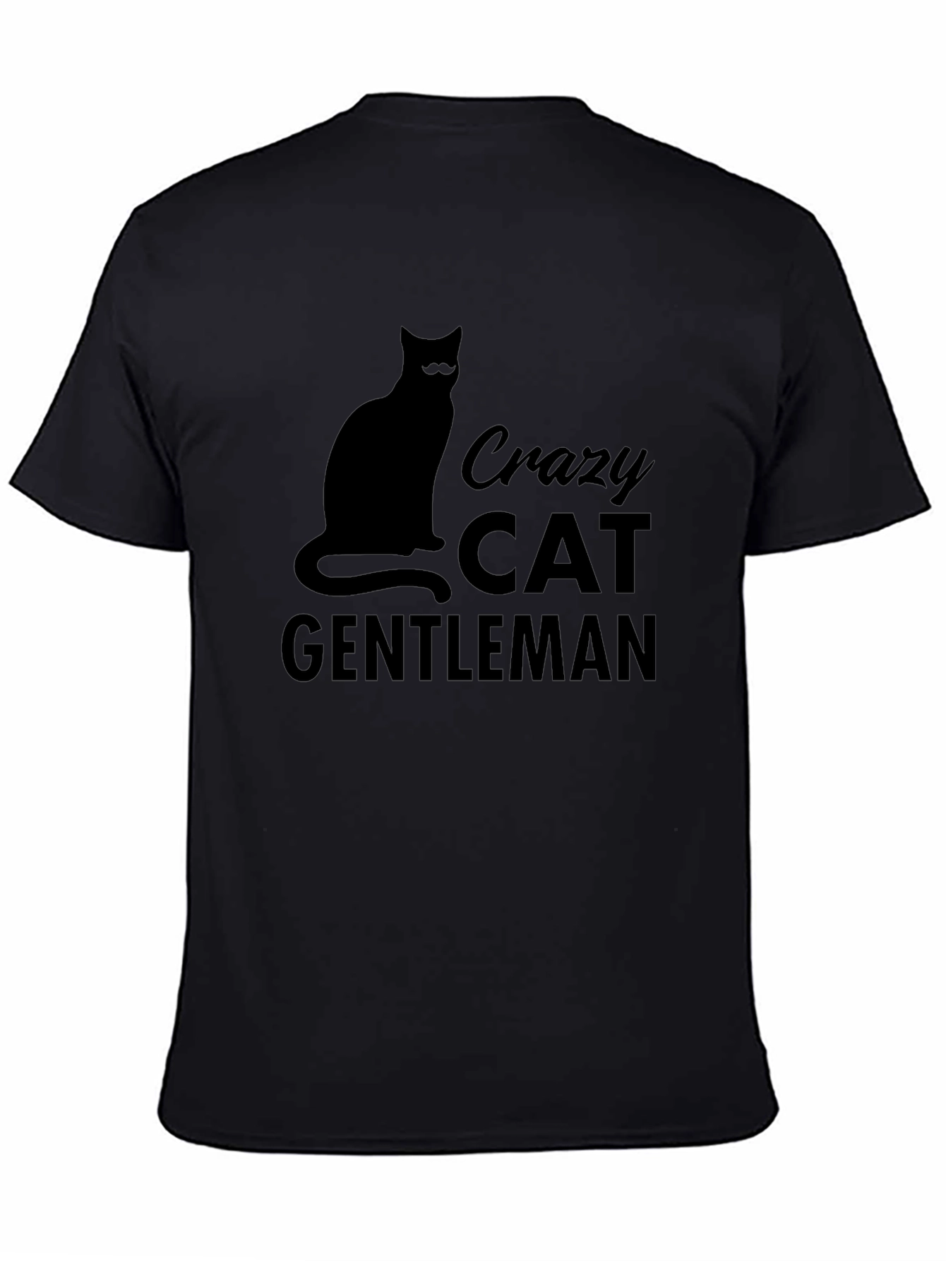 Crazy Cat Gentleman Black Graphic Tee