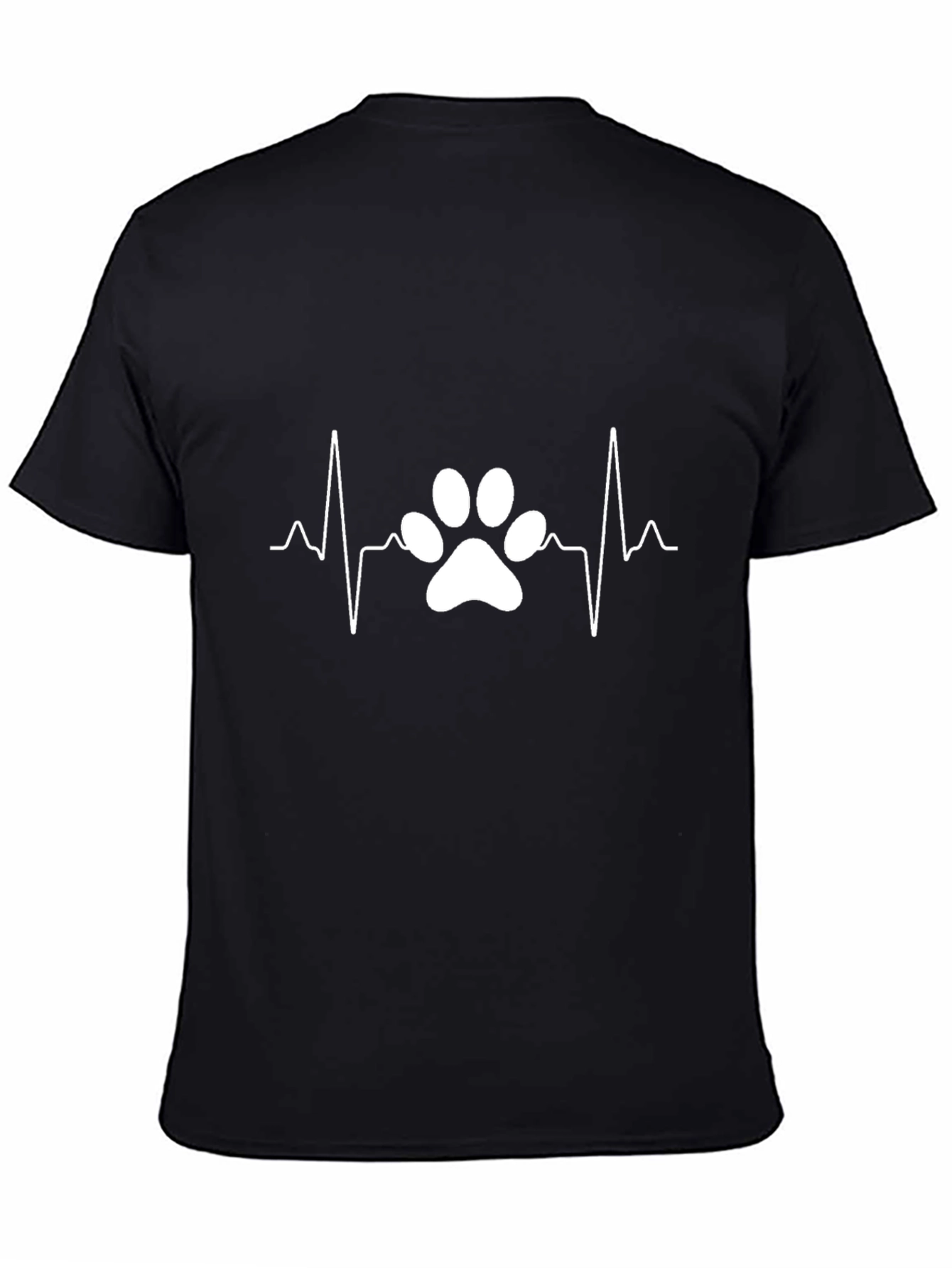 Dog Heartbeat Paw T-Shirt – Minimalist Dog Lover Graphic Tee Gift
