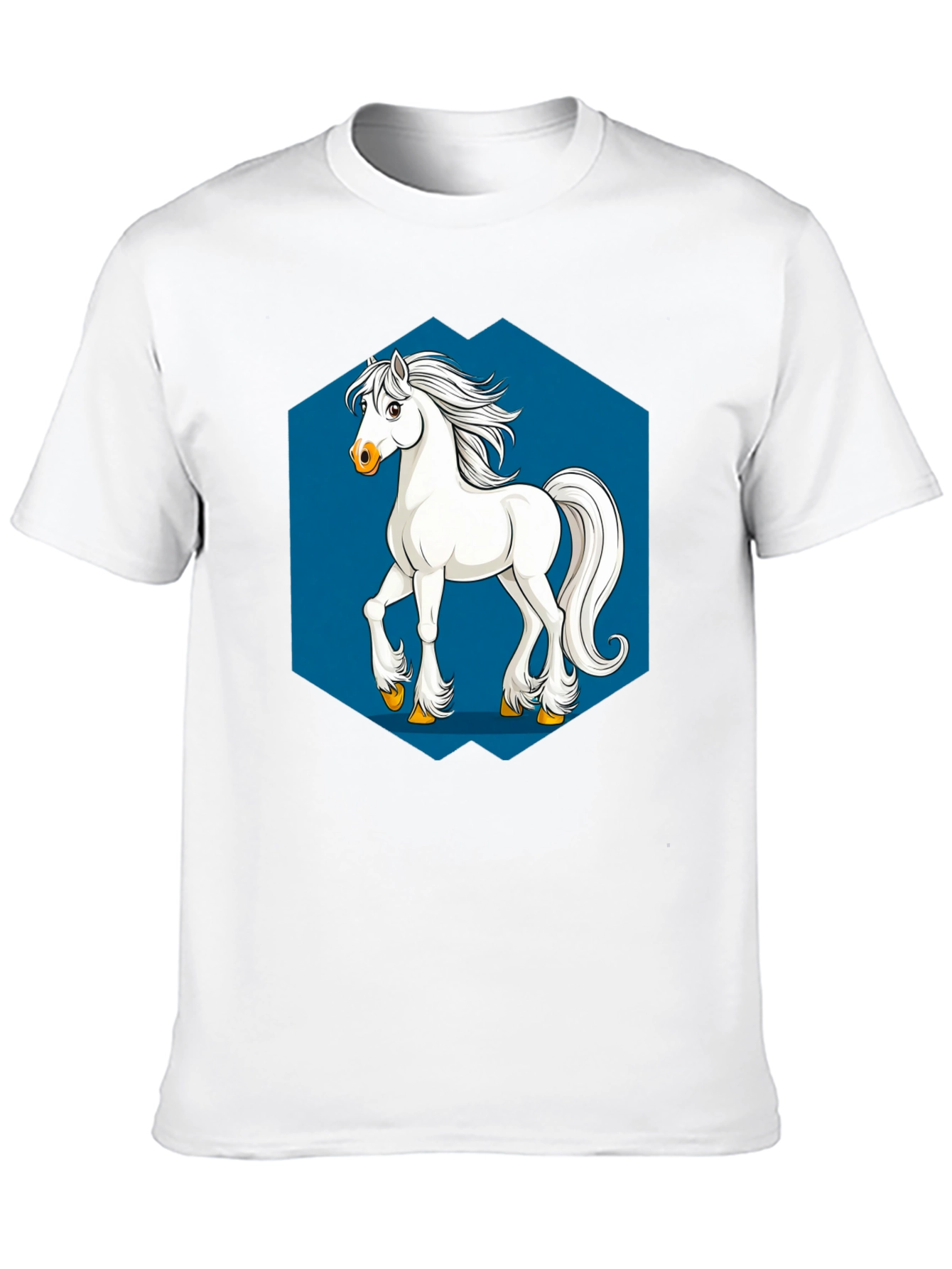 Horse Graphic Tee - Black Cotton T-Shirt
