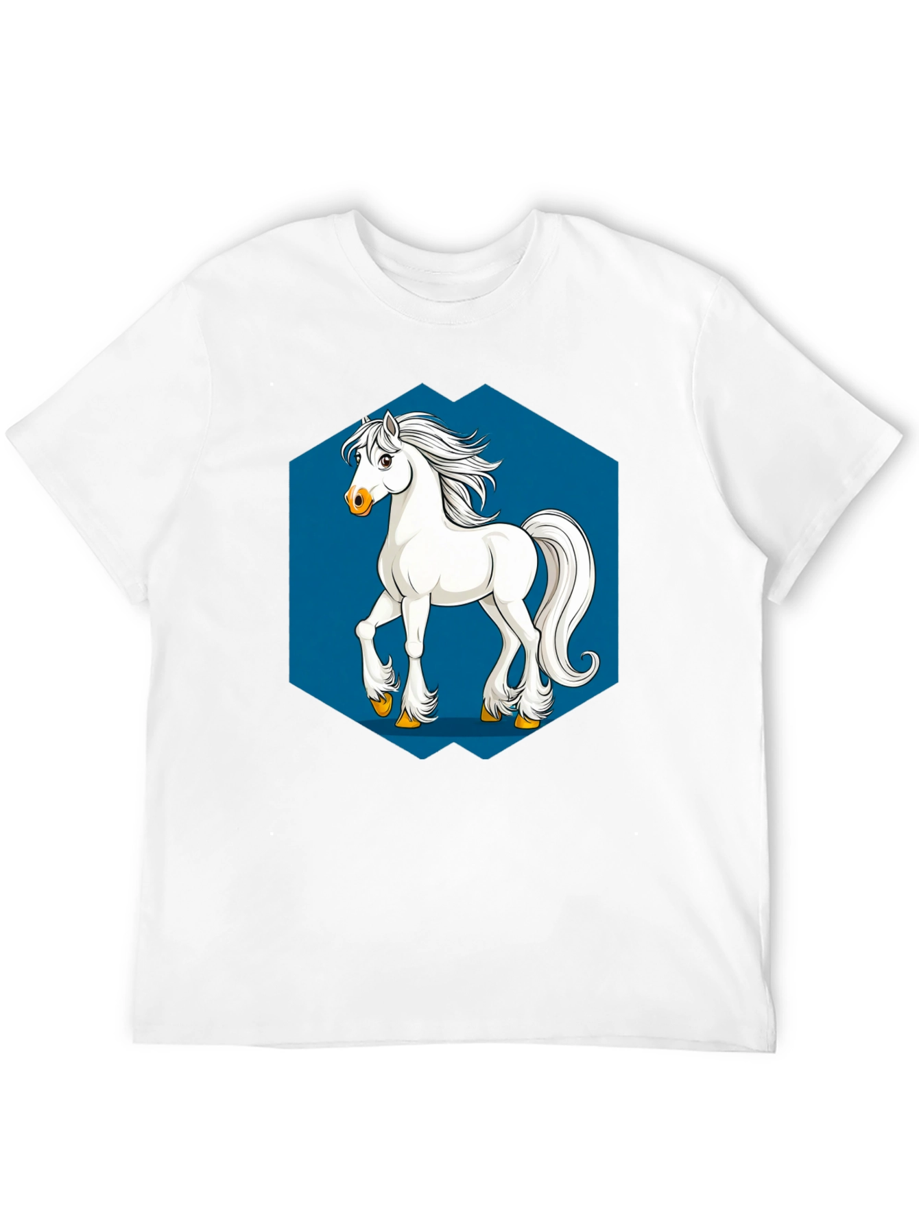 Horse Graphic Tee - Black Cotton T-Shirt