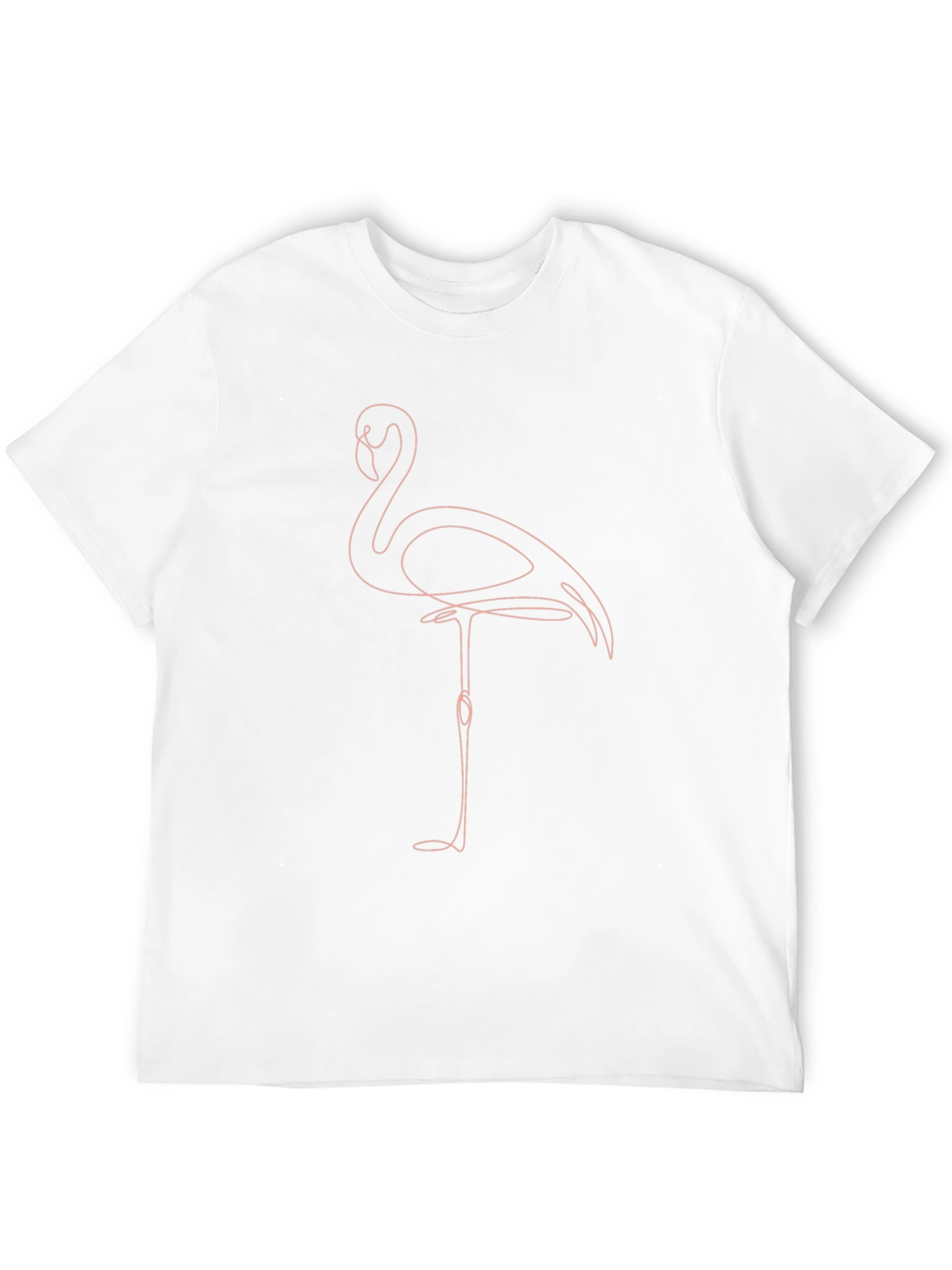 Minimalist Flamingo Graphic Tee - Black Cotton