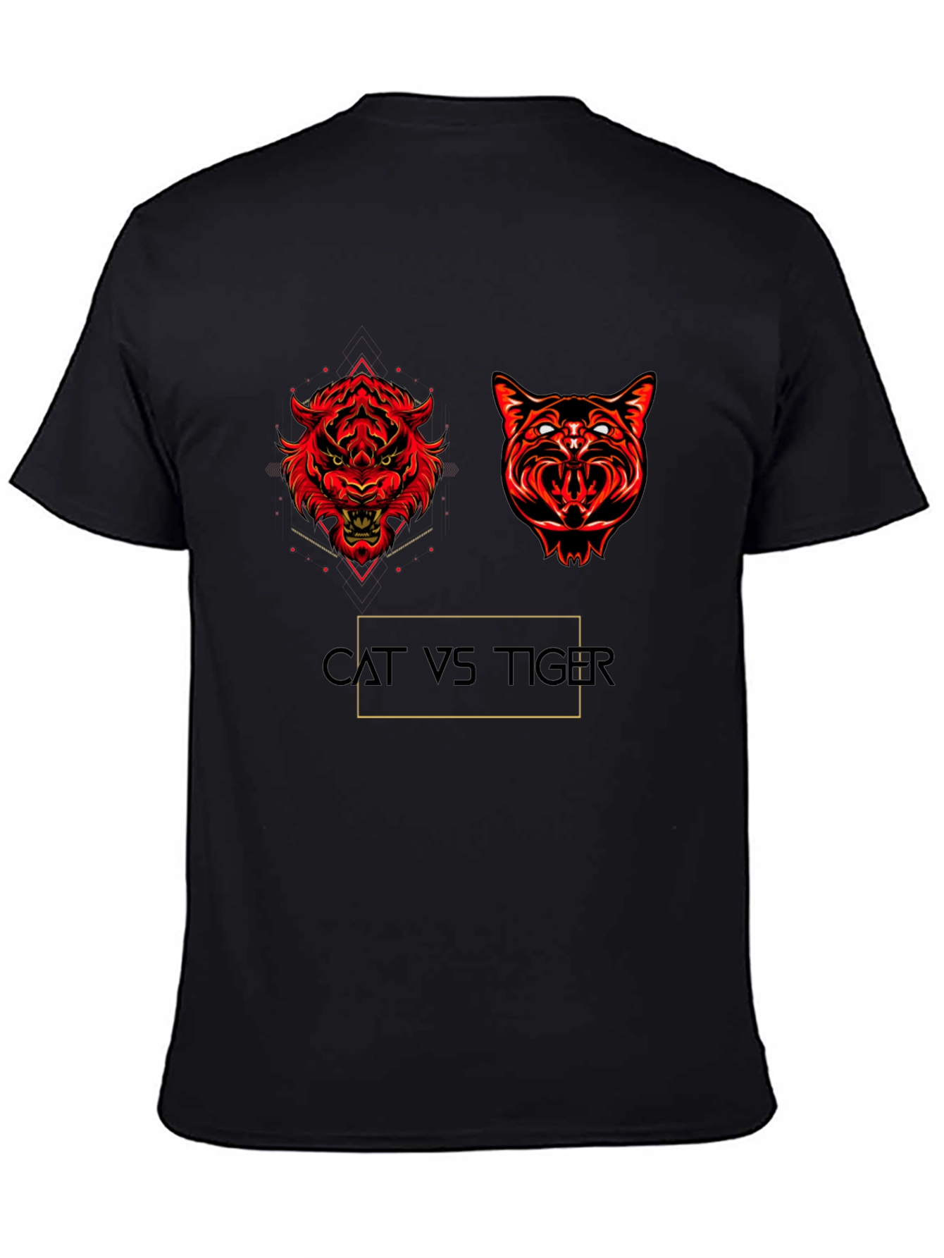 Cat vs Tiger Graphic T-Shirt - Fierce Animal Clash