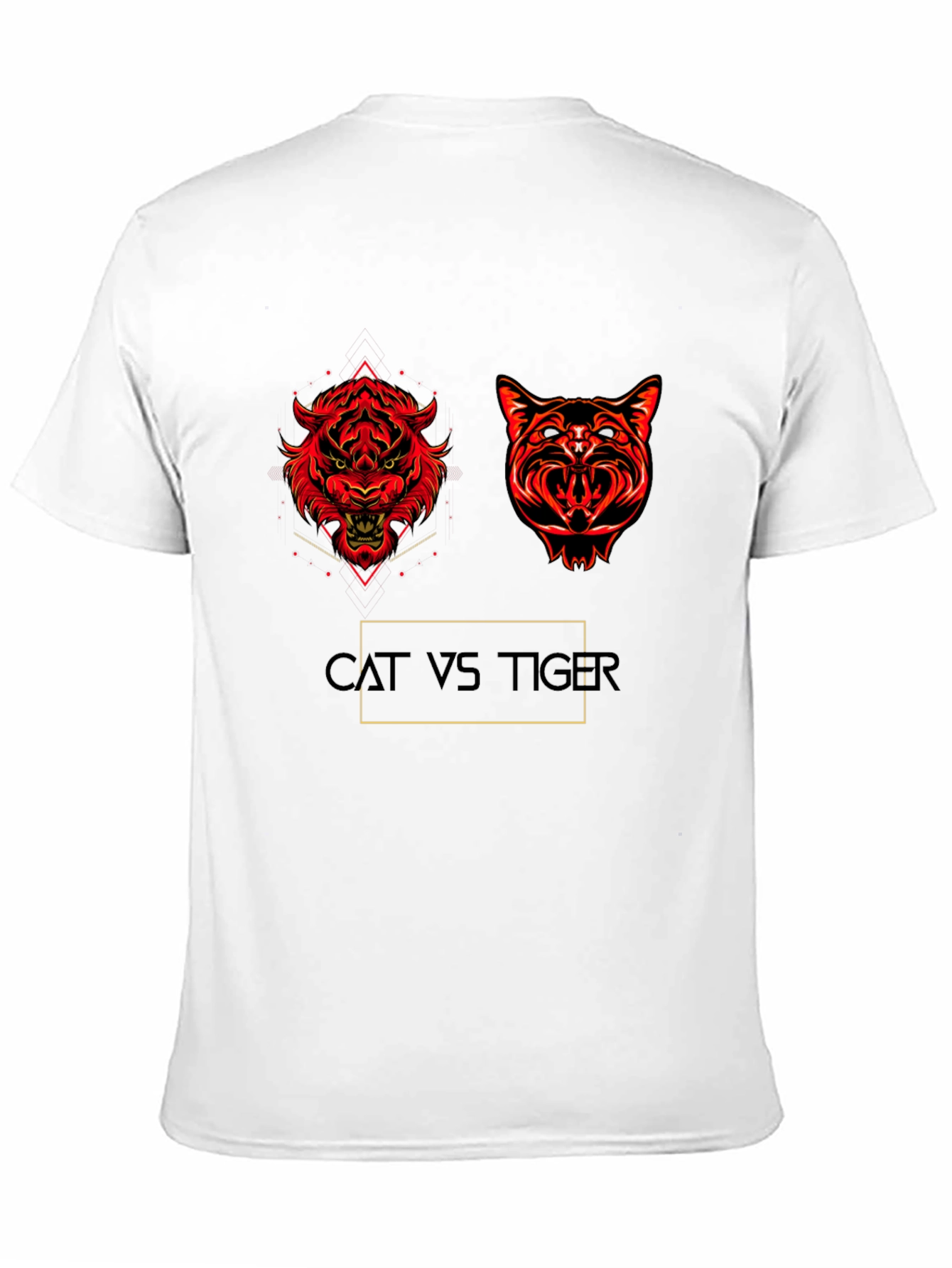 Cat vs Tiger Graphic T-Shirt - Fierce Animal Clash
