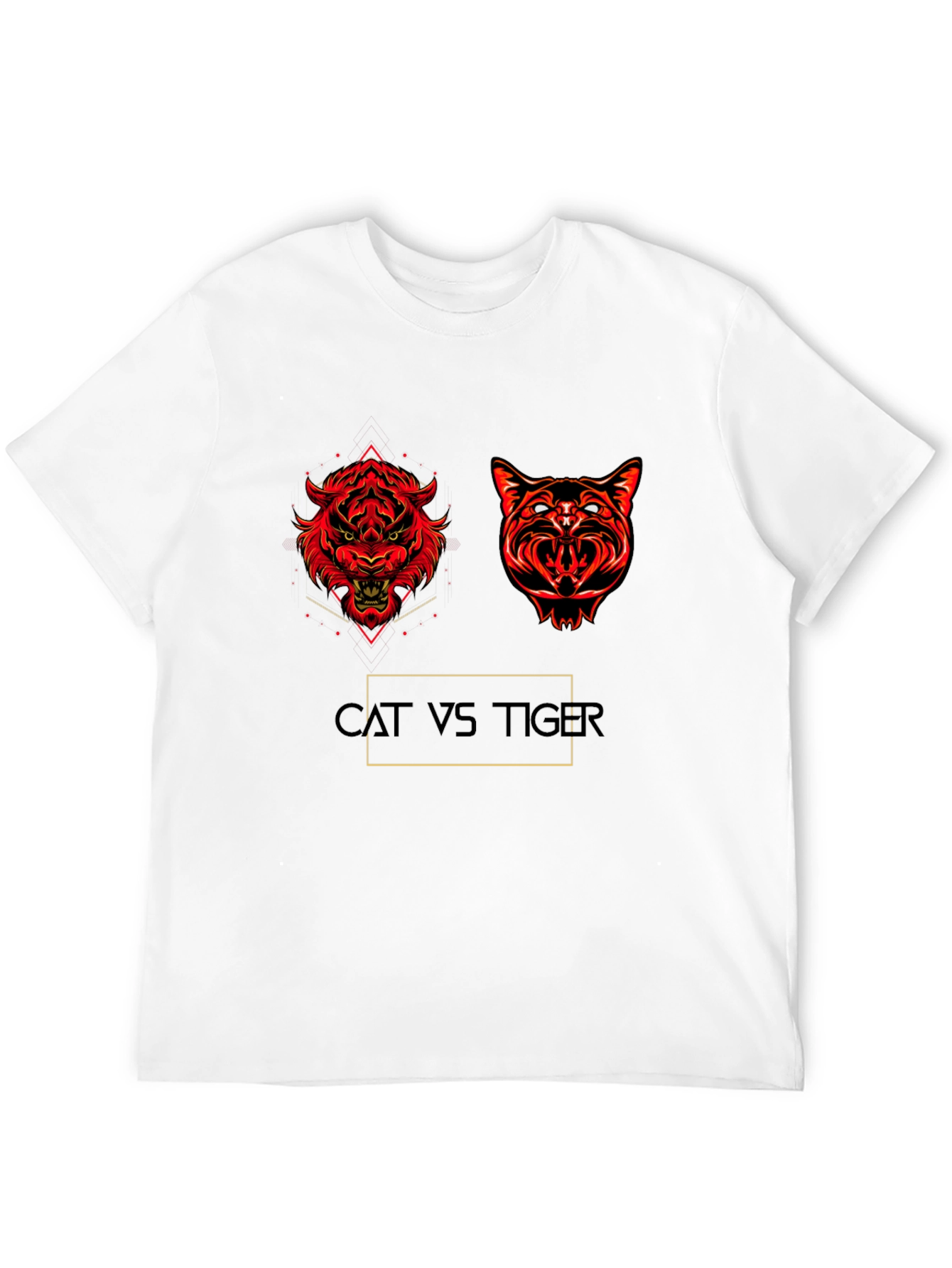 Cat vs Tiger Graphic T-Shirt - Fierce Animal Clash