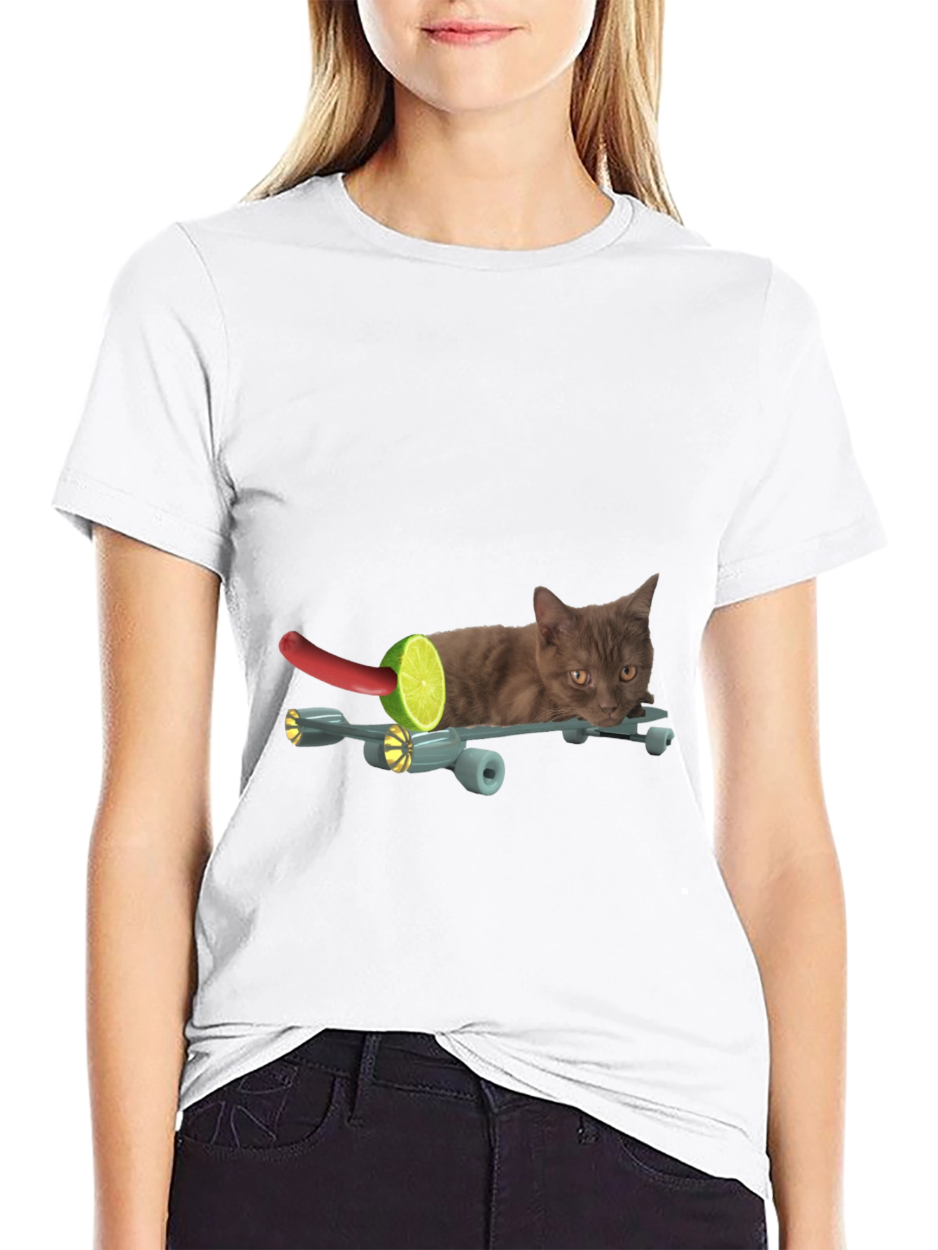 Funny Cat on Skateboard T-Shirt - Unique Graphic Tee