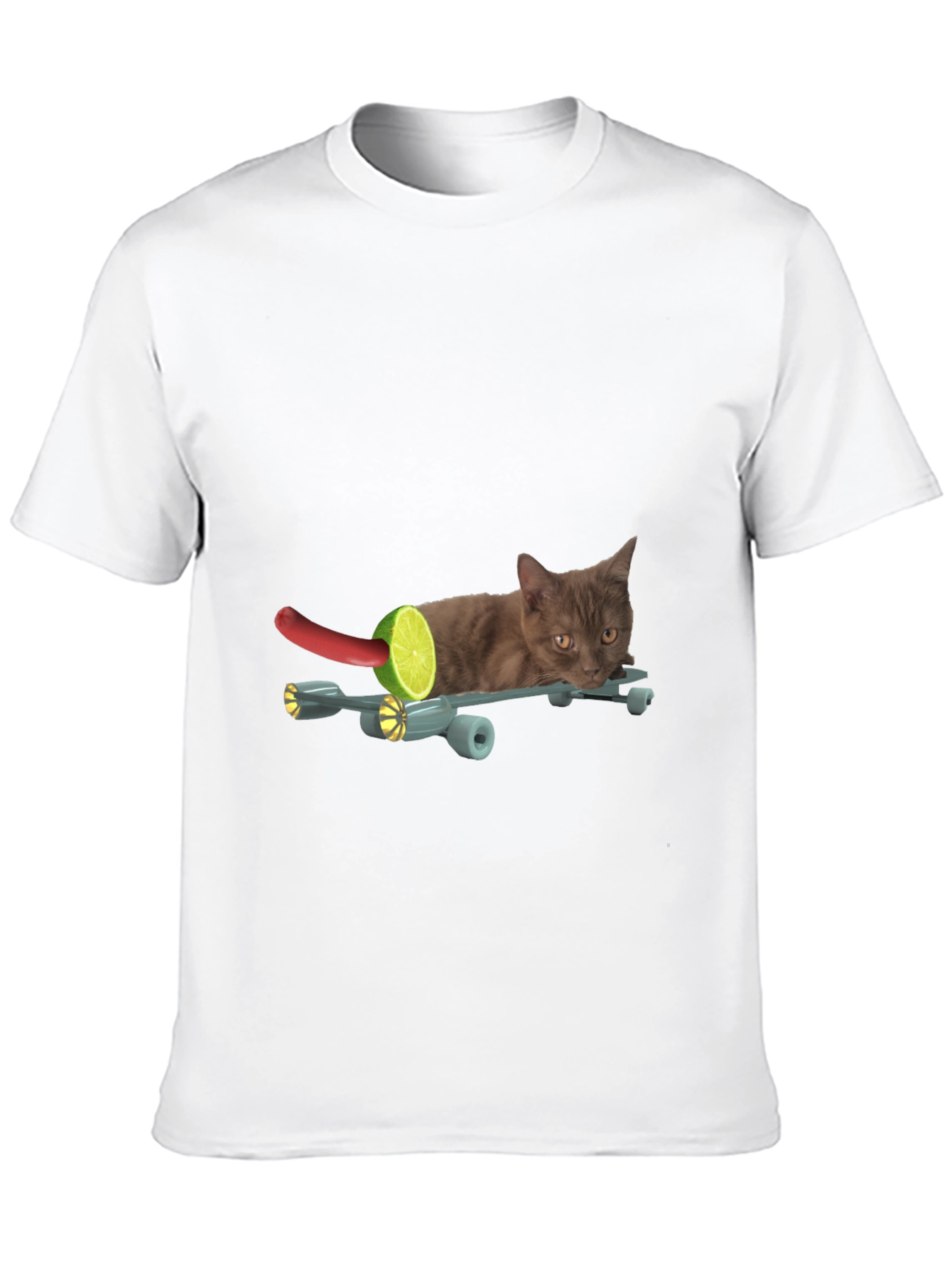 Funny Cat on Skateboard T-Shirt - Unique Graphic Tee