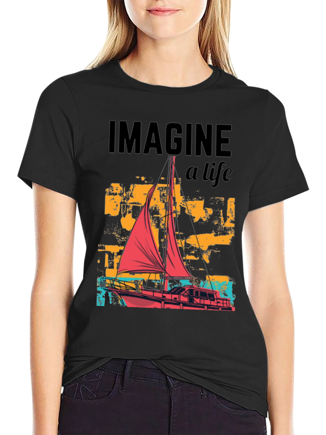 Imagine A Life Boat Graphic Tee