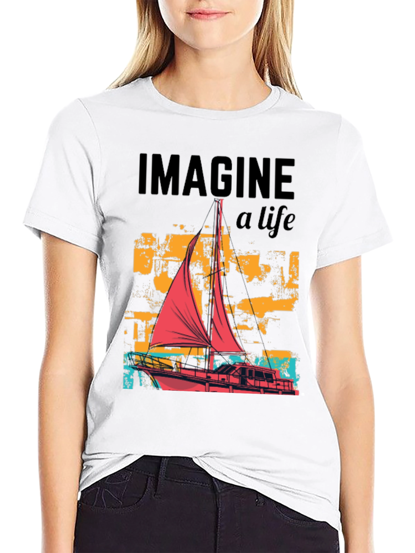 Imagine A Life Boat Graphic Tee