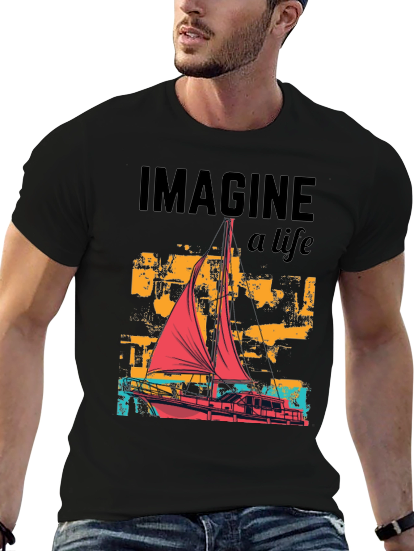 Imagine A Life Boat Graphic Tee