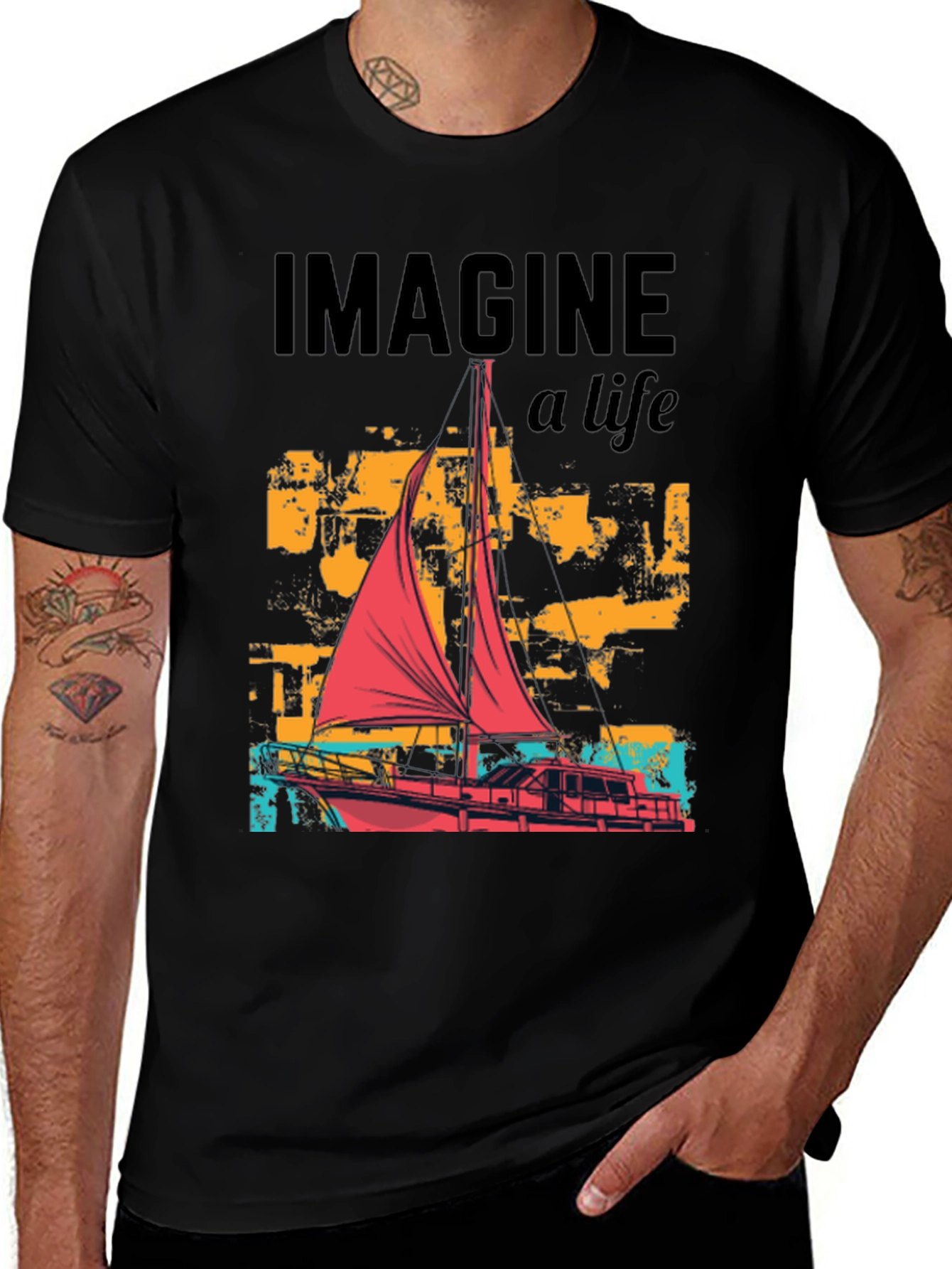 Imagine A Life Boat Graphic Tee
