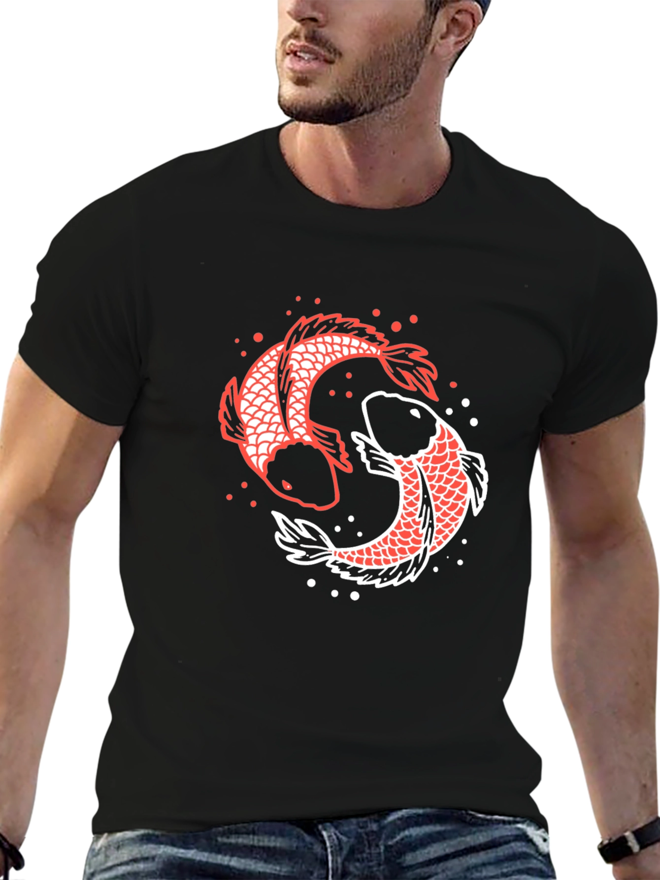 Koi Fish Yin Yang Graphic Tee