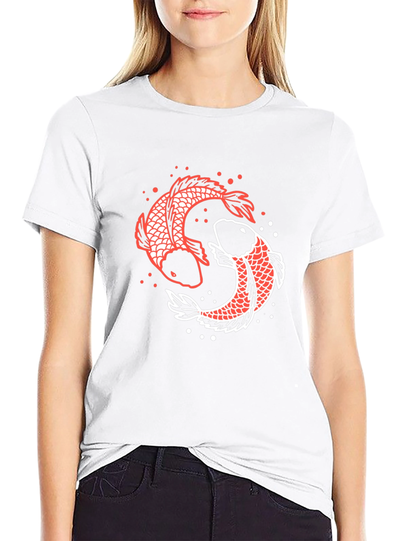 Koi Fish Yin Yang Graphic Tee