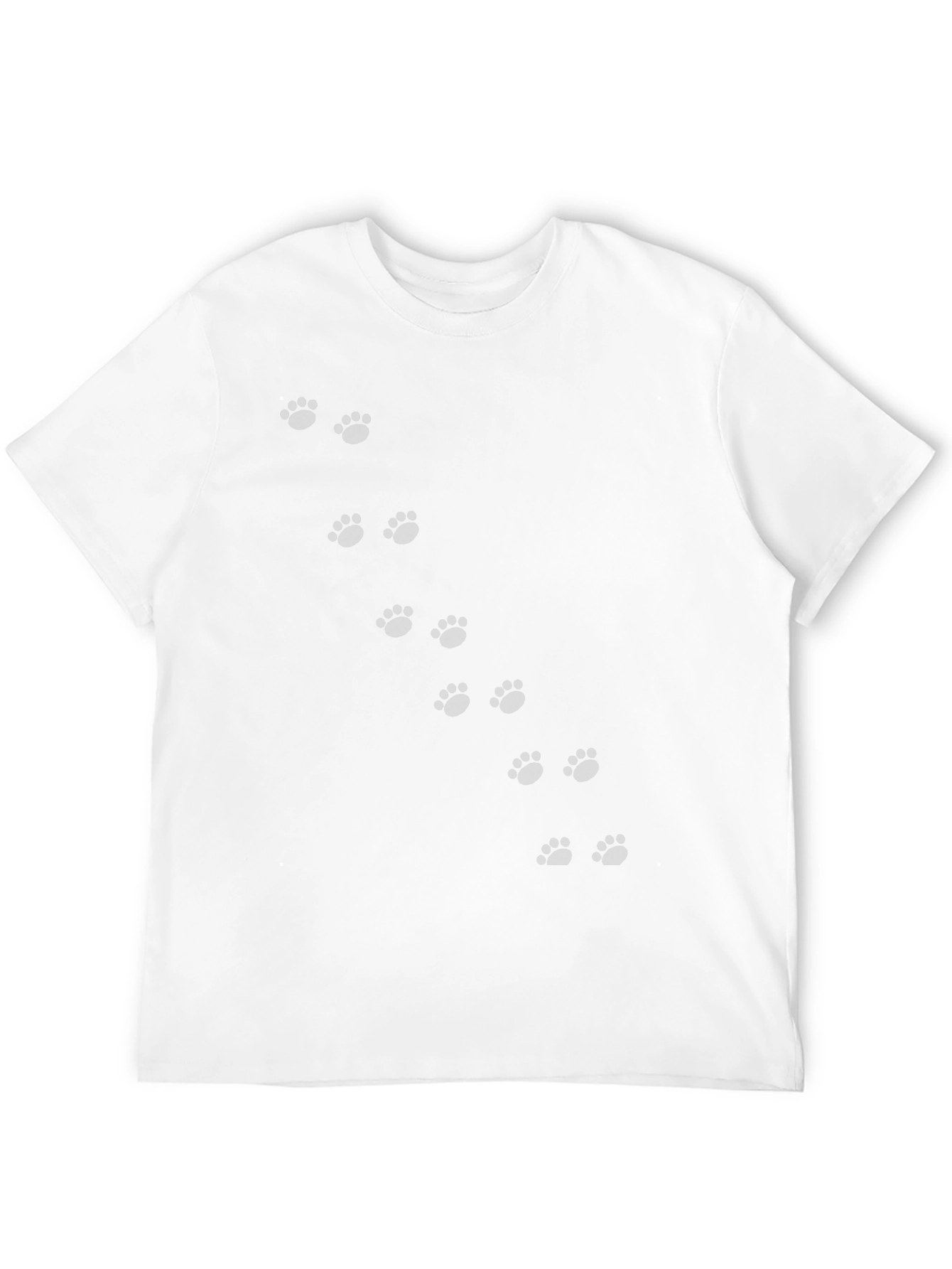 Black Paw Print Crew Neck T-Shirt