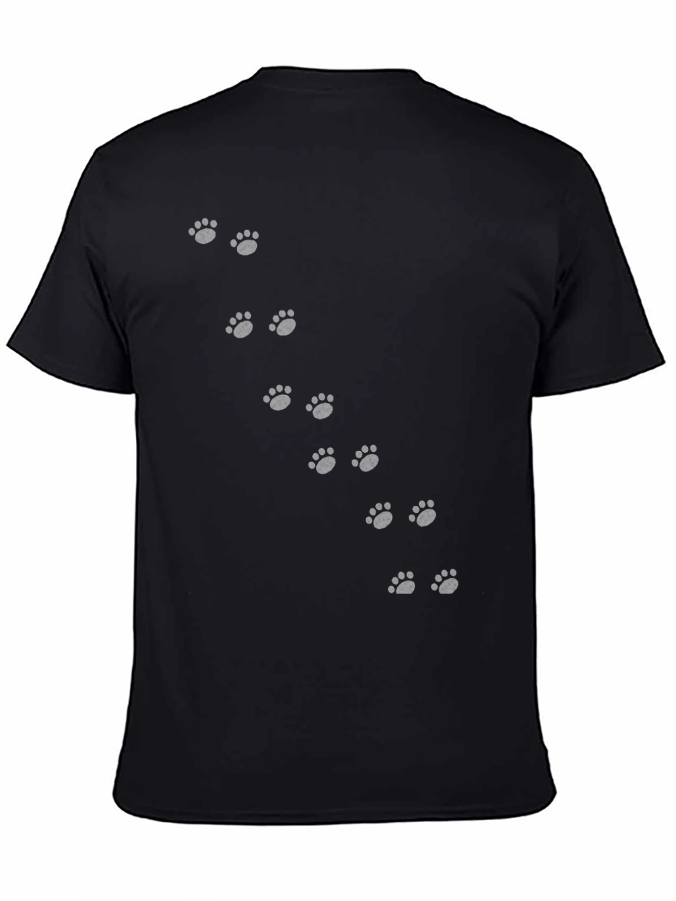 Black Paw Print Crew Neck T-Shirt