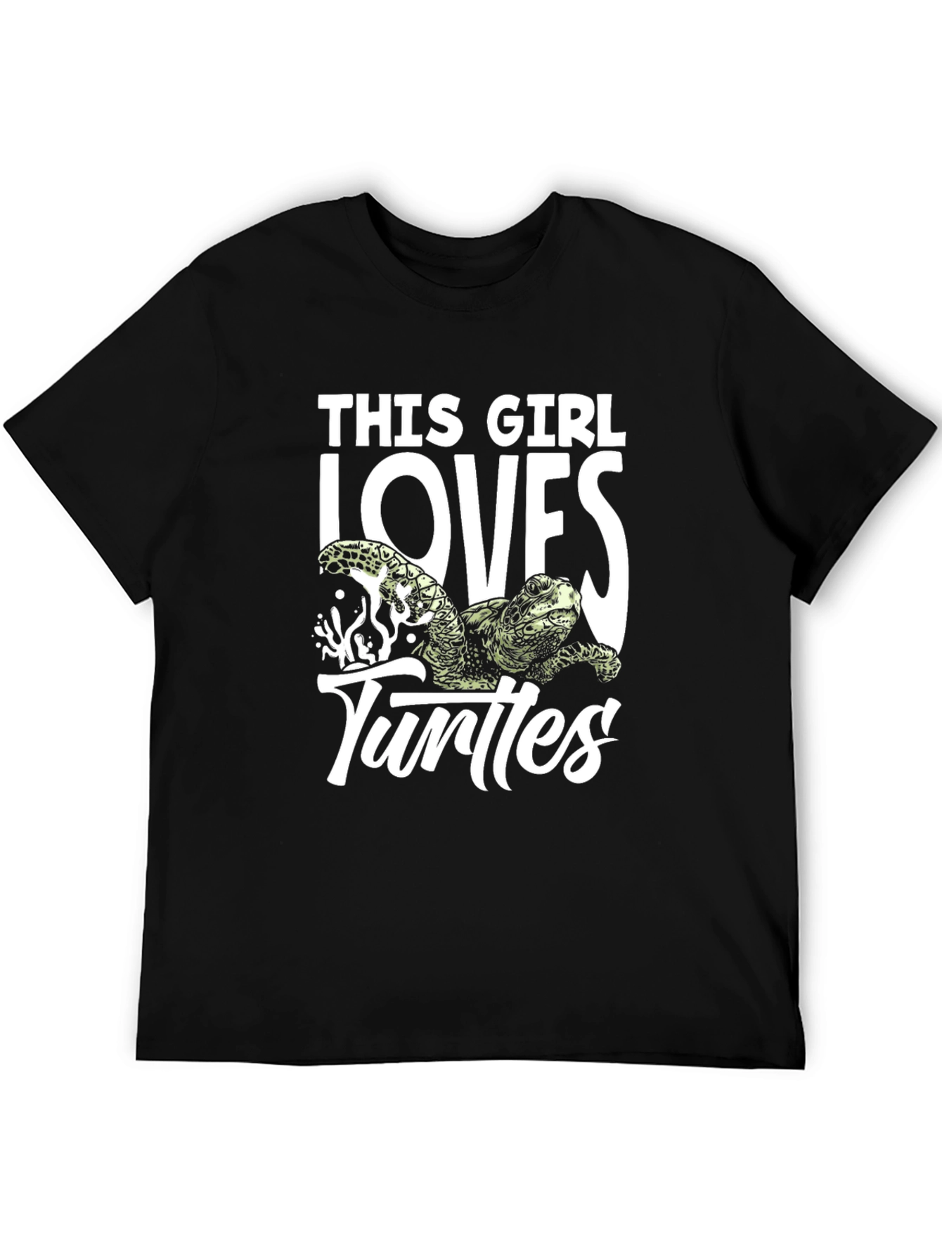 This Girl Loves Turtles Black T-Shirt