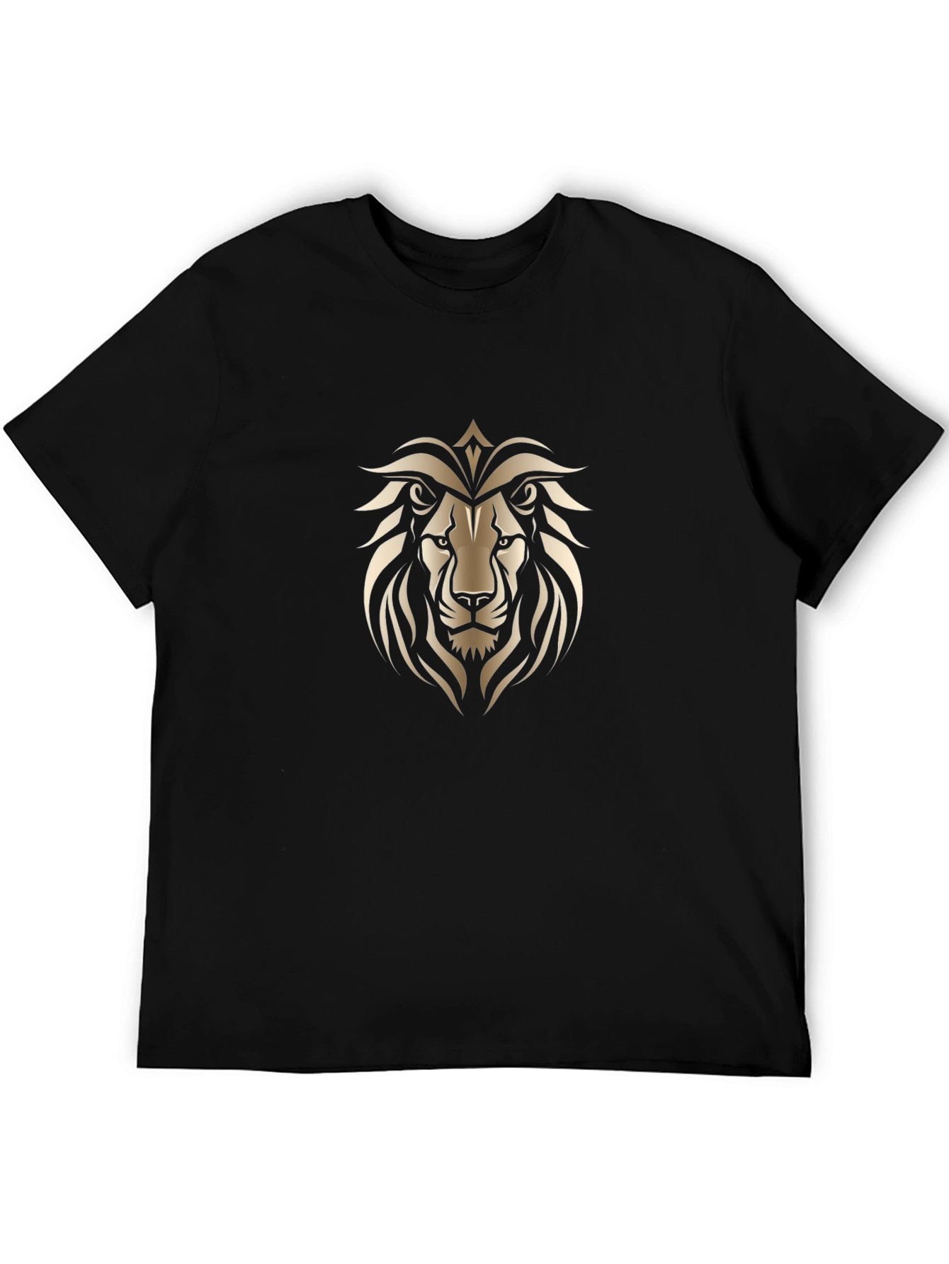 Lion Crest Graphic Print Black T-Shirt