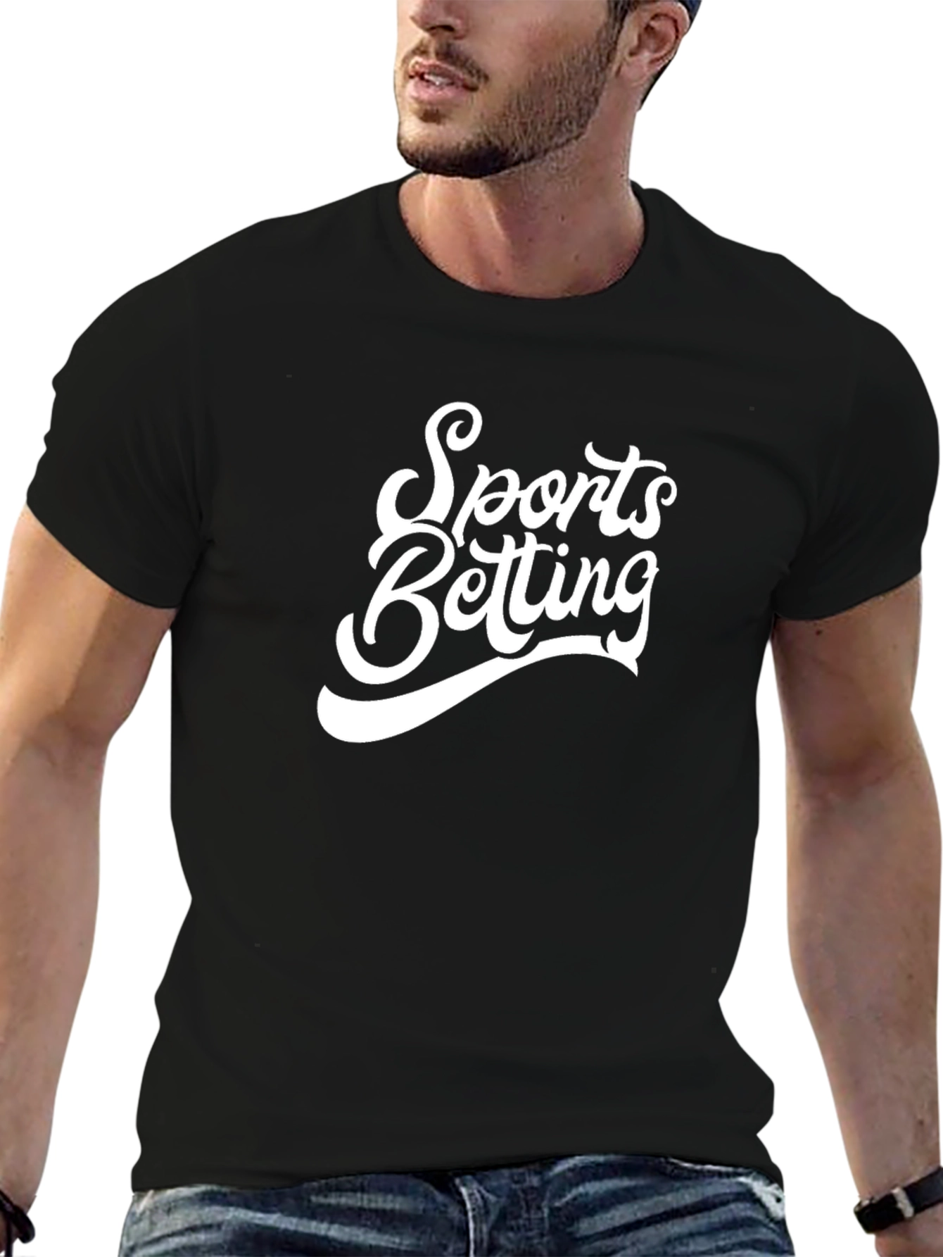 Sports Betting Graphic Tee - Black Cotton T-Shirt