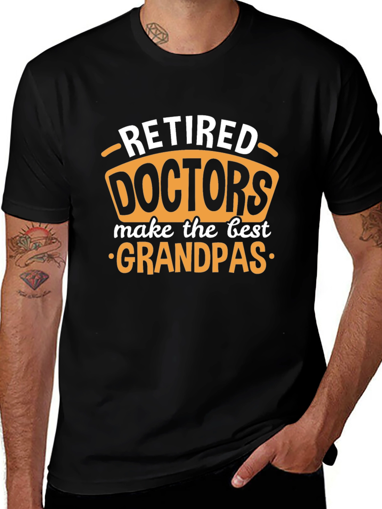 Retired Doctors Make Best Grandpas Black T-Shirt