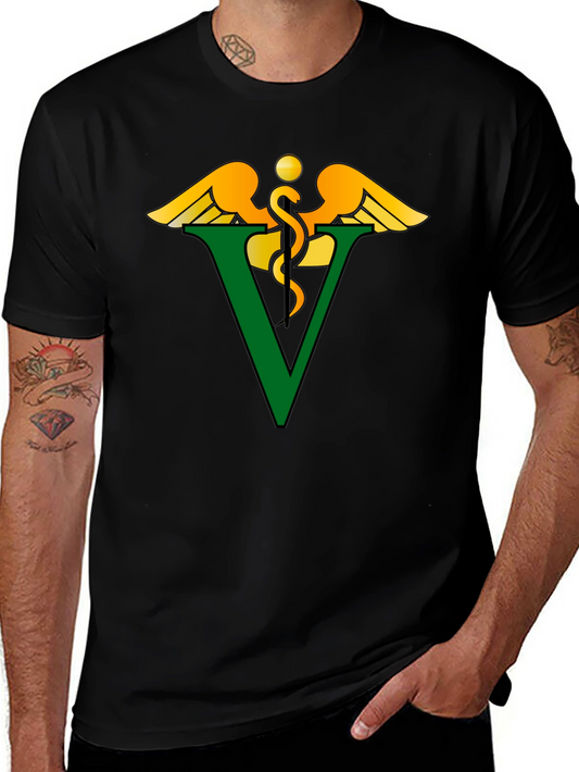 Veterinary Caduceus Symbol Black T-Shirt