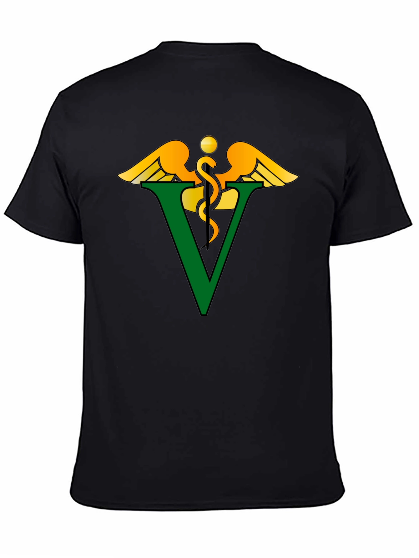 Veterinary Caduceus Symbol Black T-Shirt