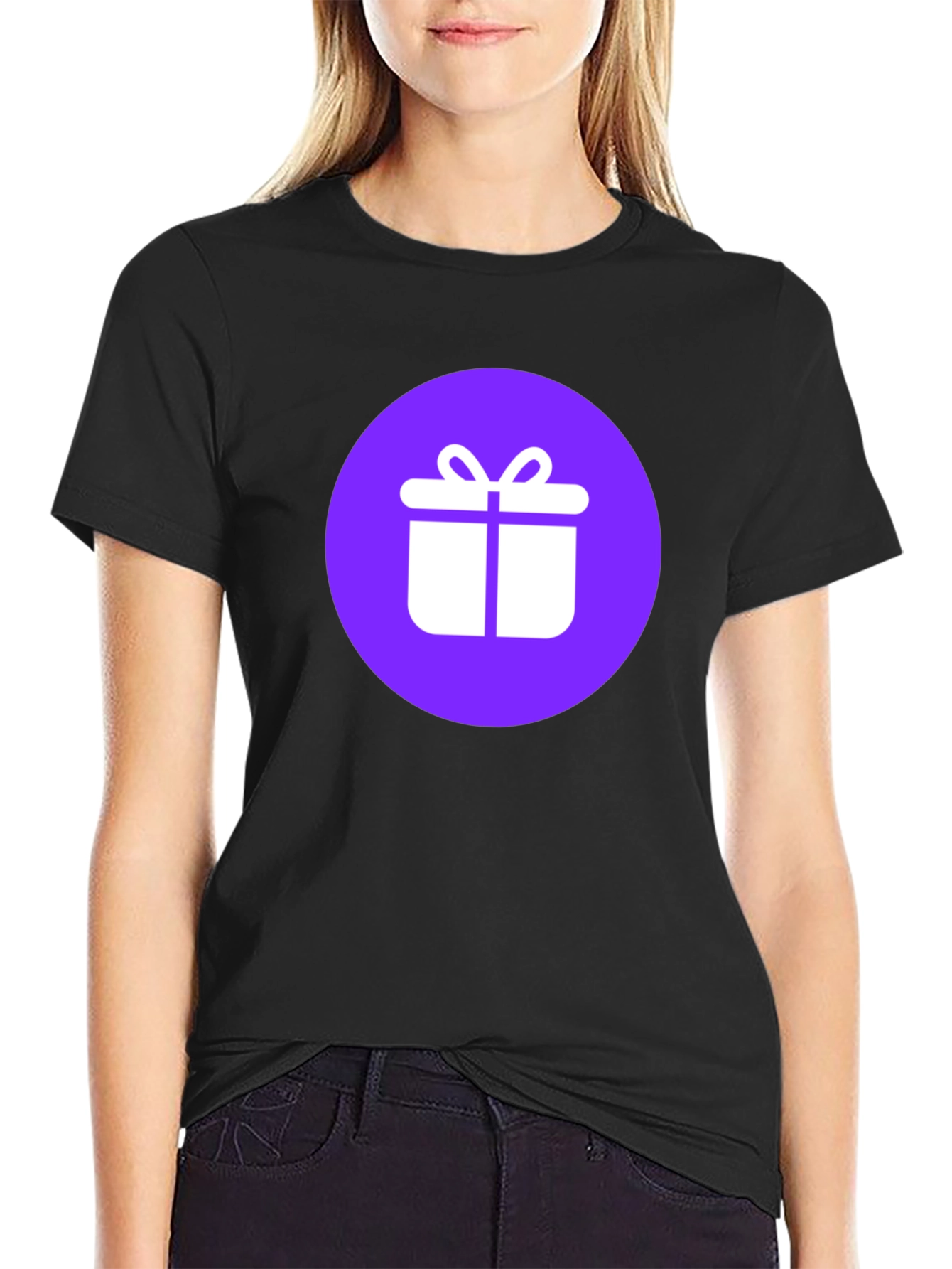 Gift Icon Tee - Black Cotton Blend