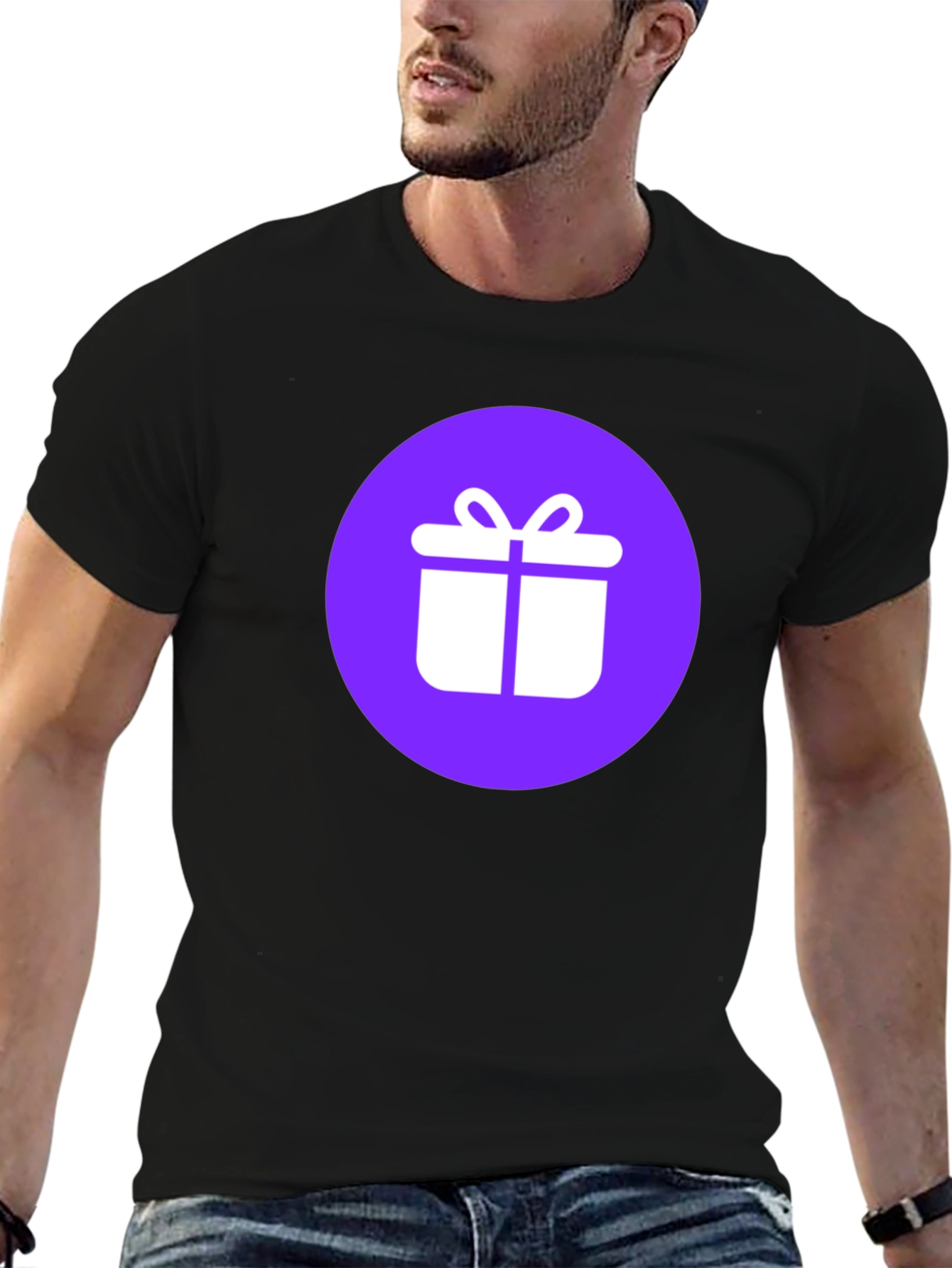 Gift Icon Tee - Black Cotton Blend