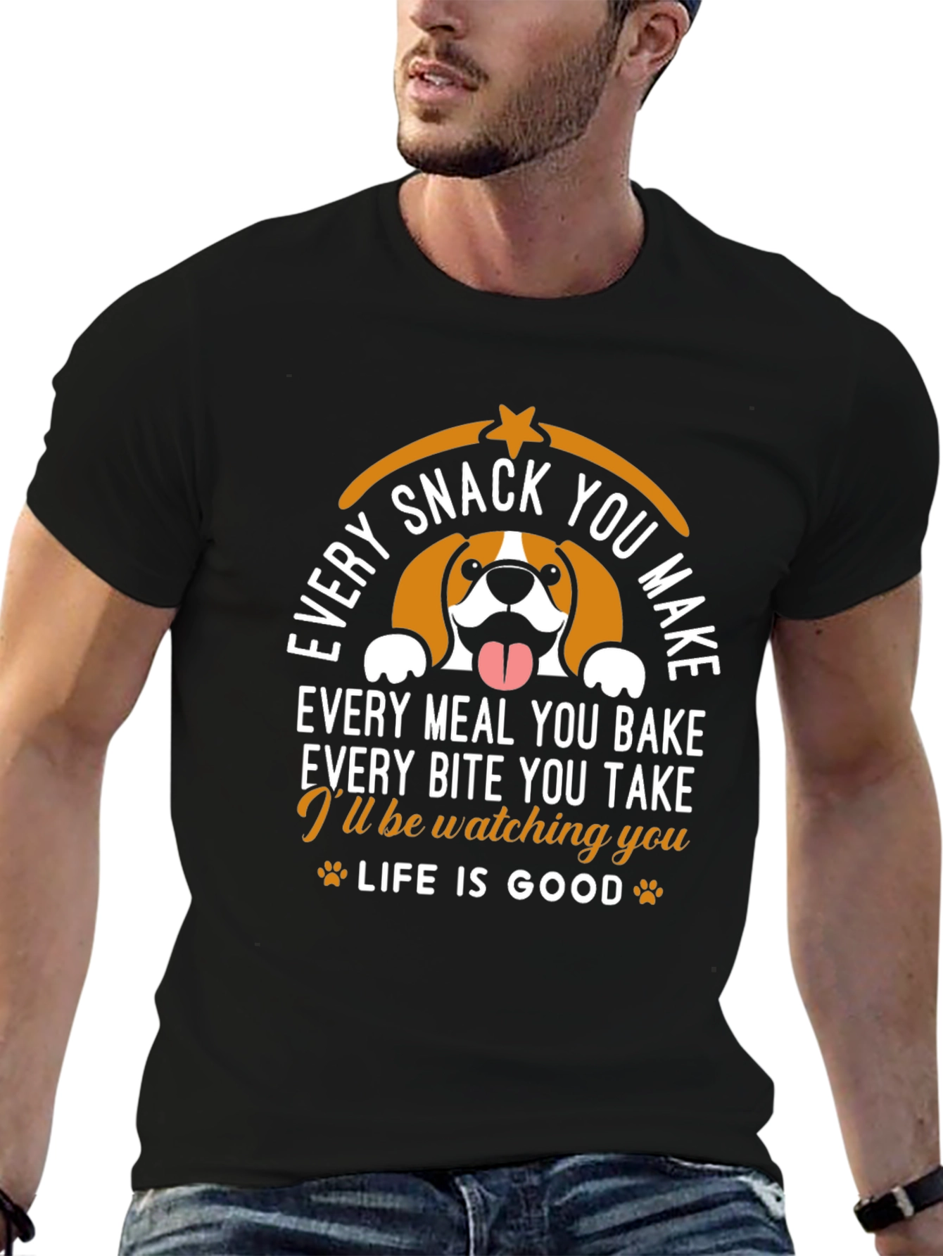 Funny Dog Watching You Graphic T-Shirt
