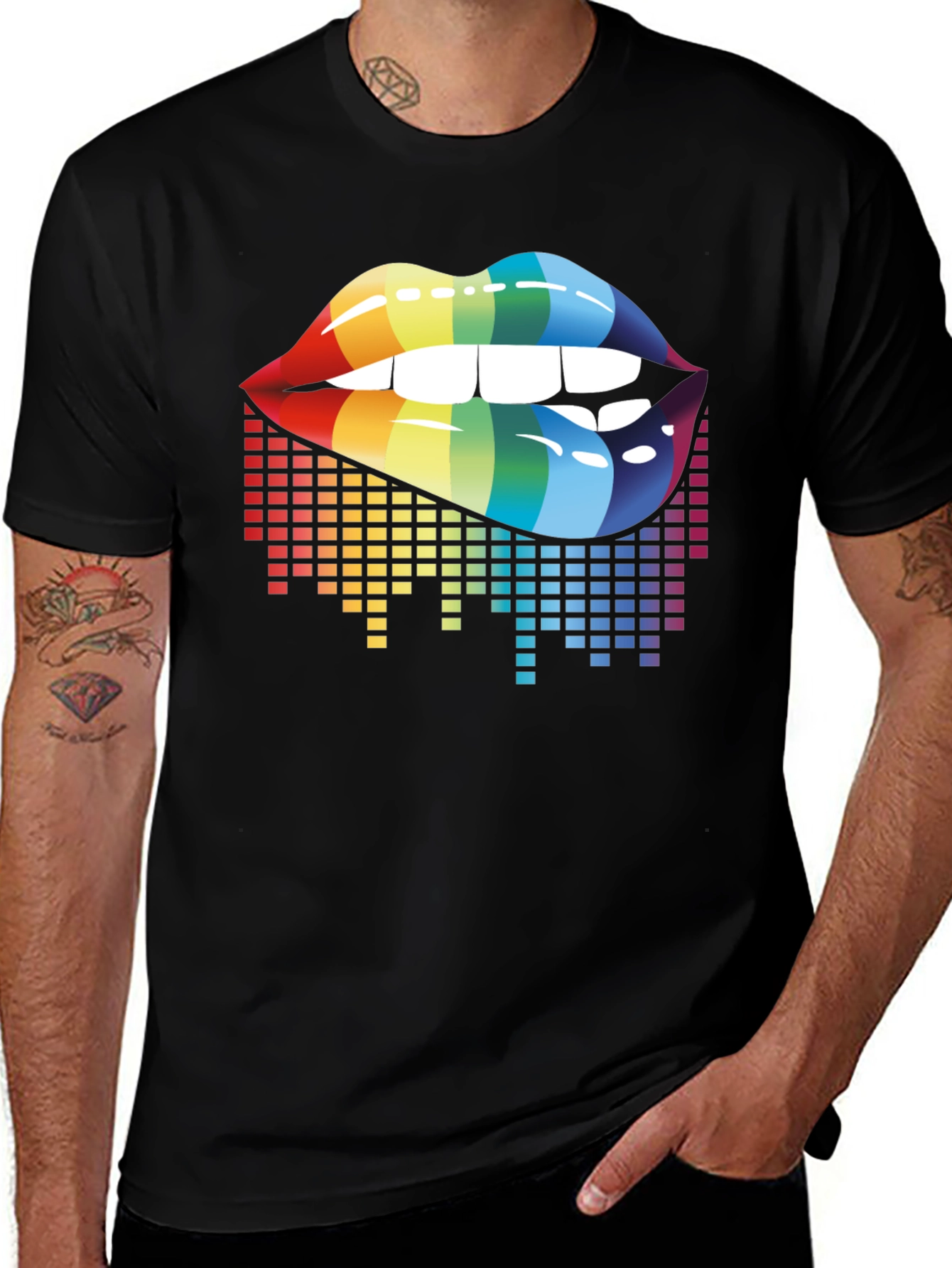 Rainbow Lips Graphic Tee - LGBTQ+ Pride Shirt