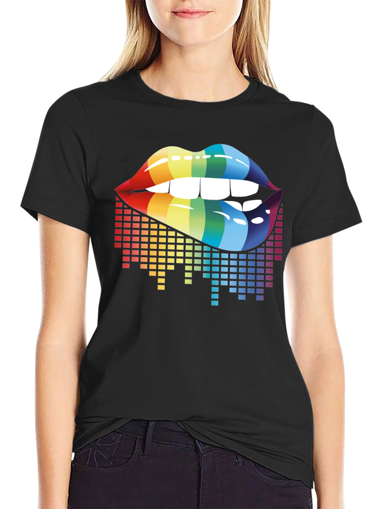 Rainbow Lips Graphic Tee - LGBTQ+ Pride Shirt