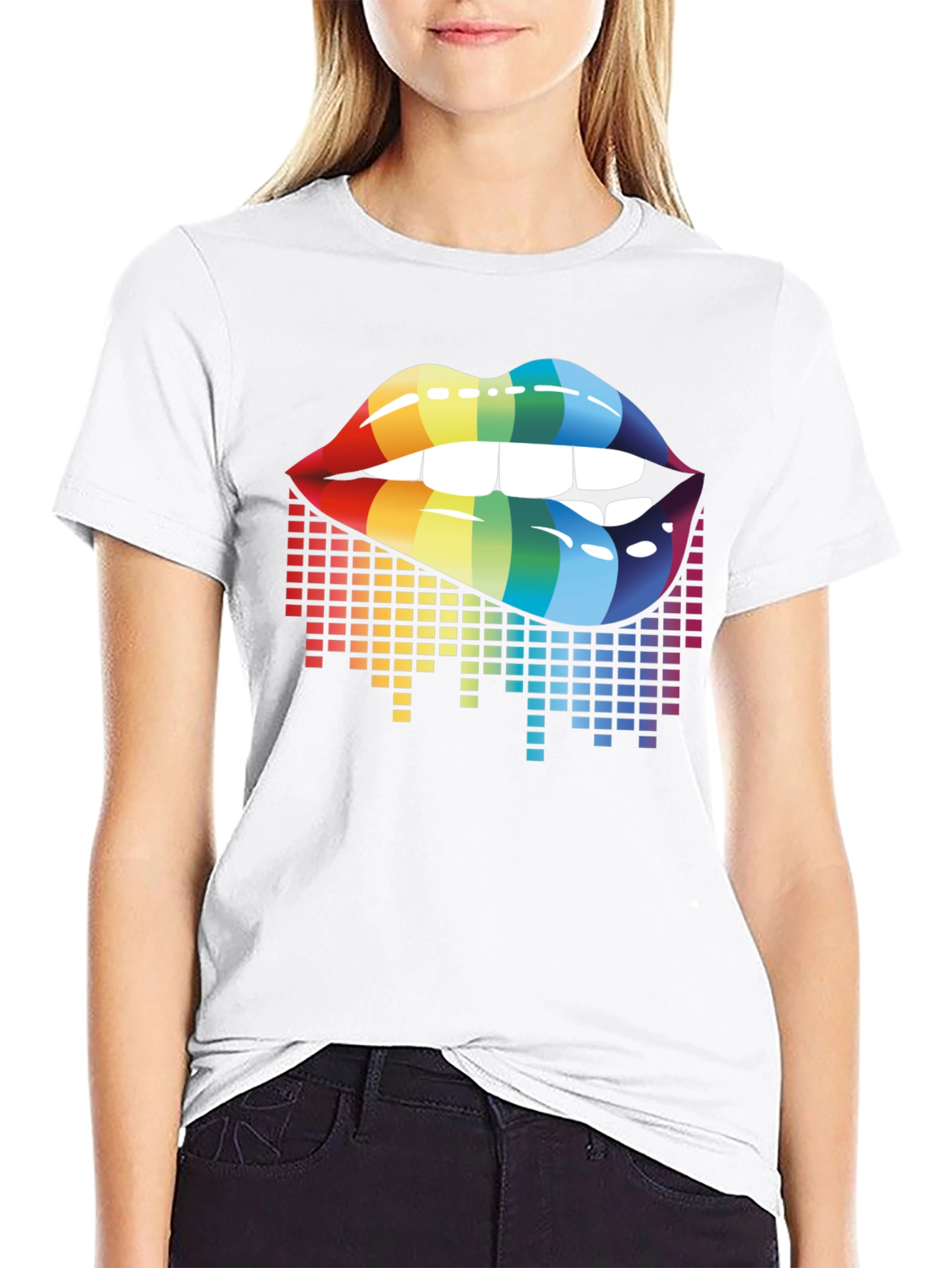 Rainbow Lips Graphic Tee - LGBTQ+ Pride Shirt
