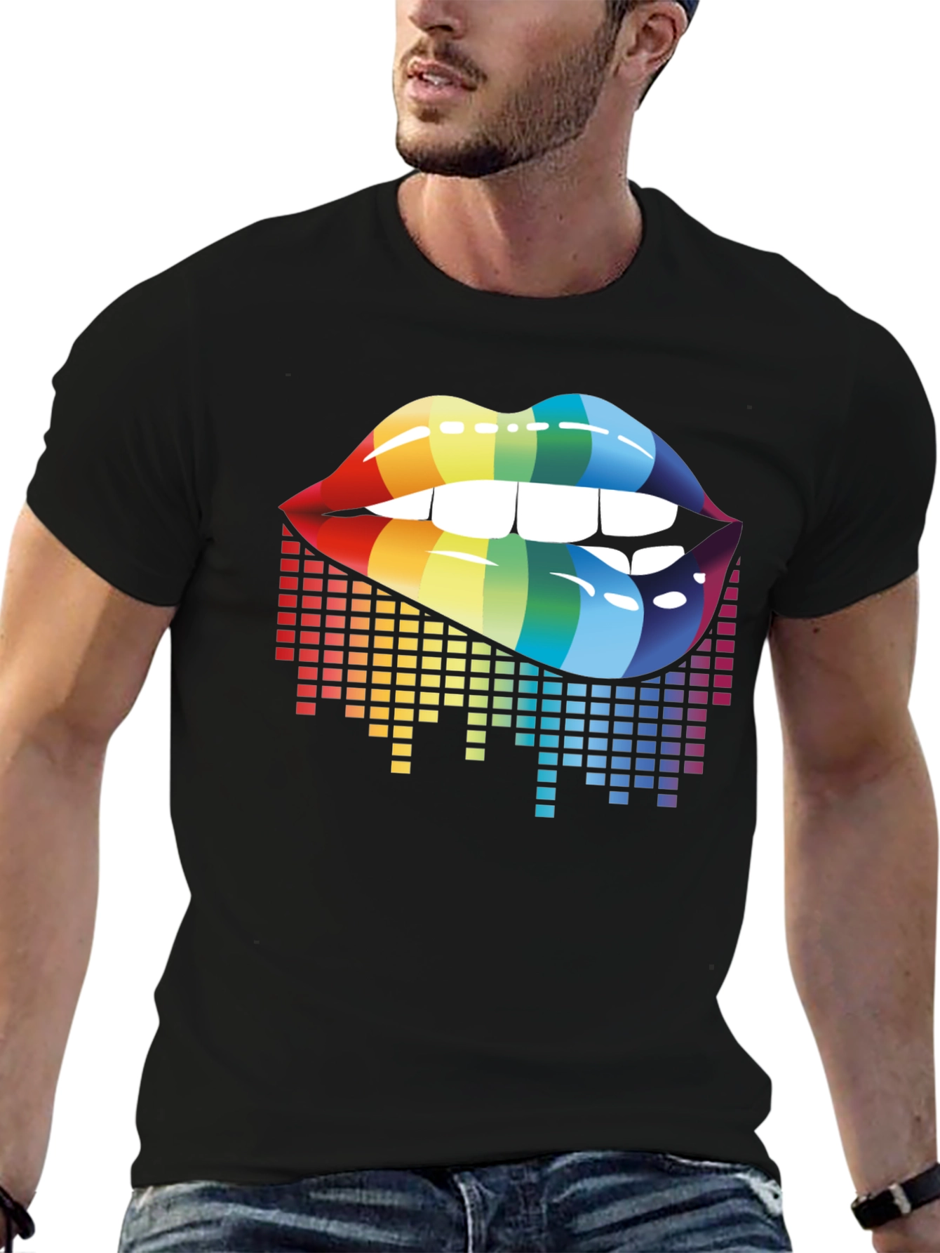 Rainbow Lips Graphic Tee - LGBTQ+ Pride Shirt