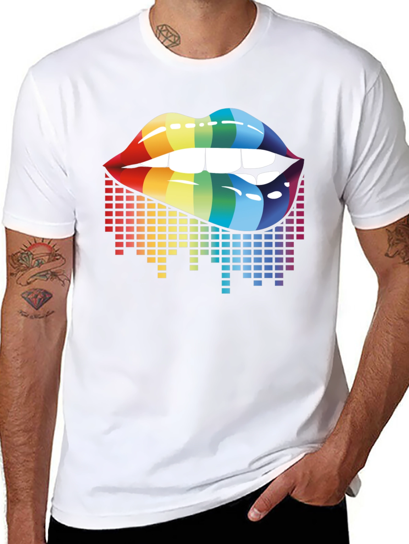 Rainbow Lips Graphic Tee - LGBTQ+ Pride Shirt