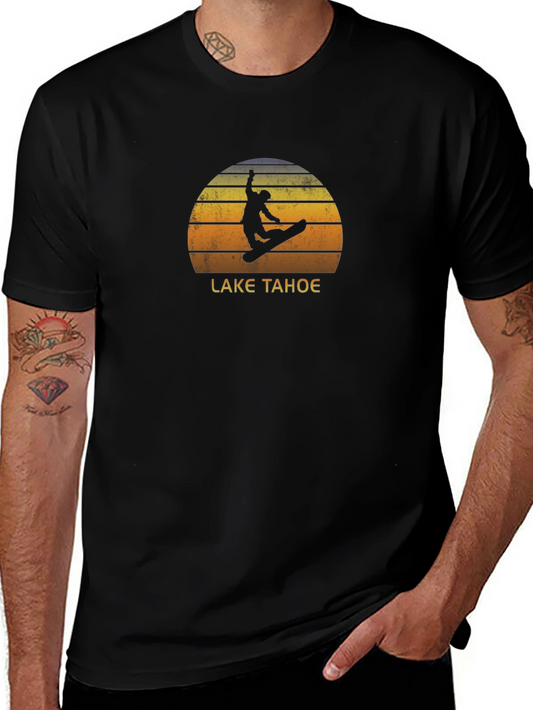 Lake Tahoe Snowboard Sunset Graphic Tee