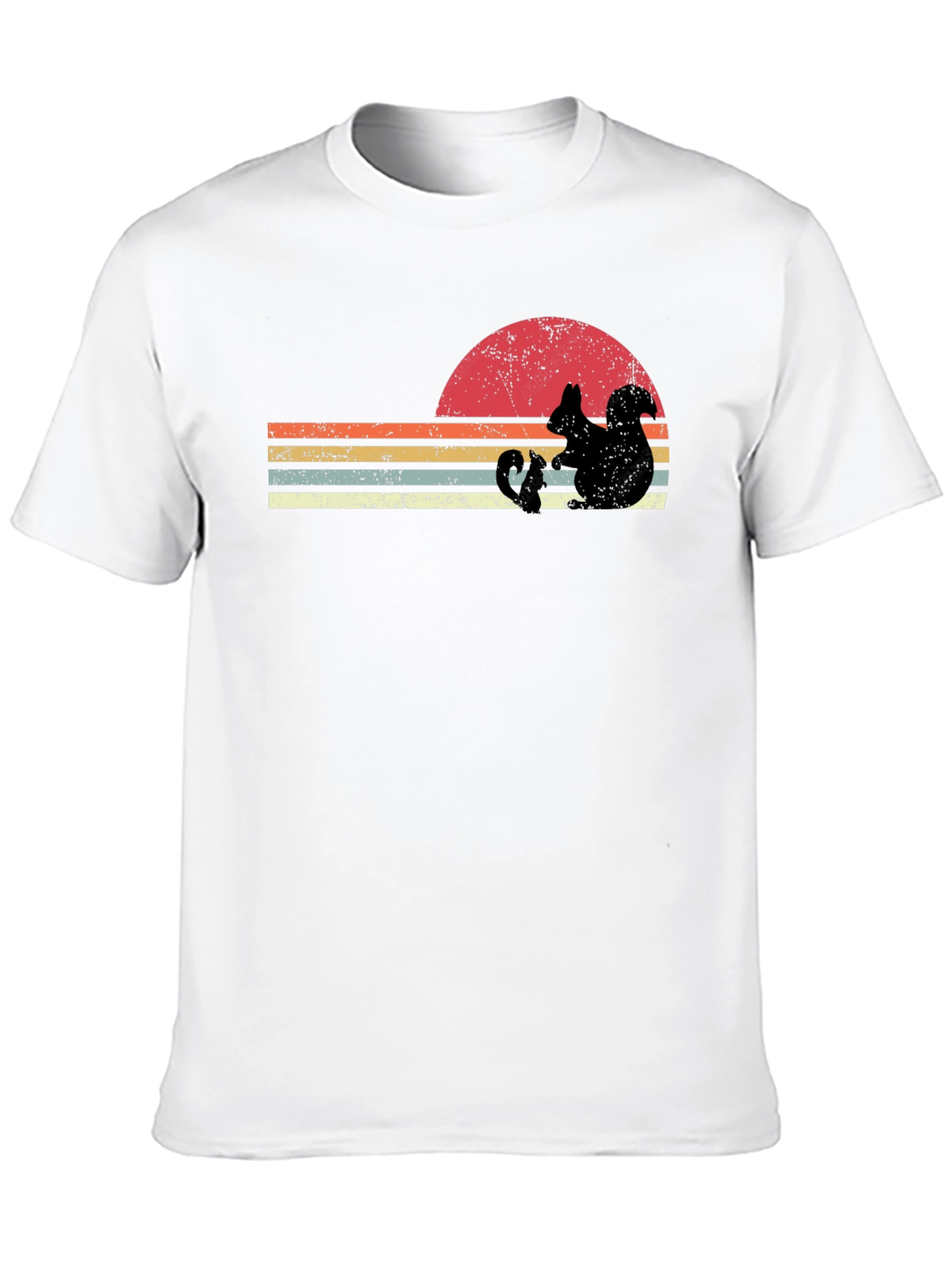 Retro Squirrel Sunset Graphic T-Shirt