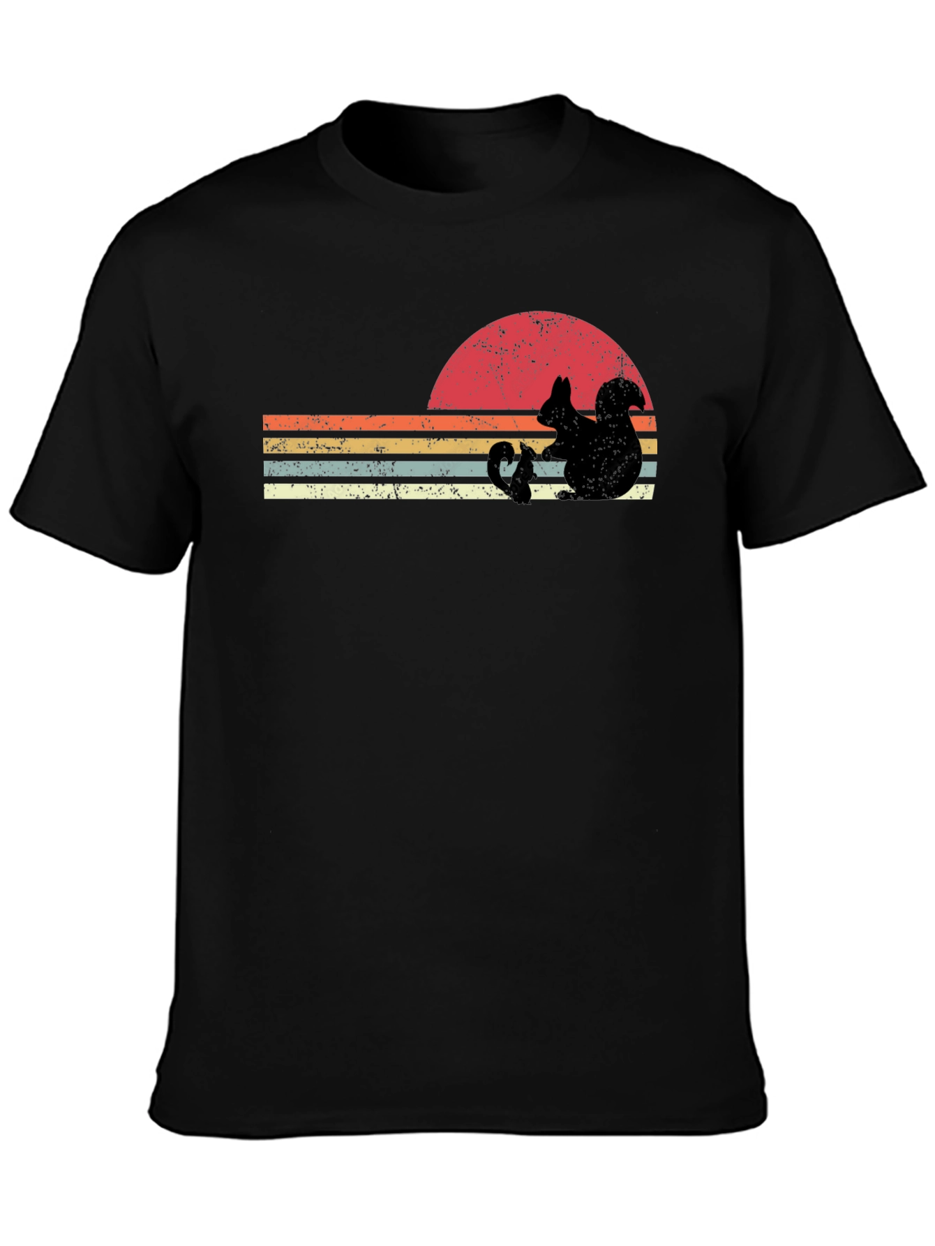 Retro Squirrel Sunset Graphic T-Shirt