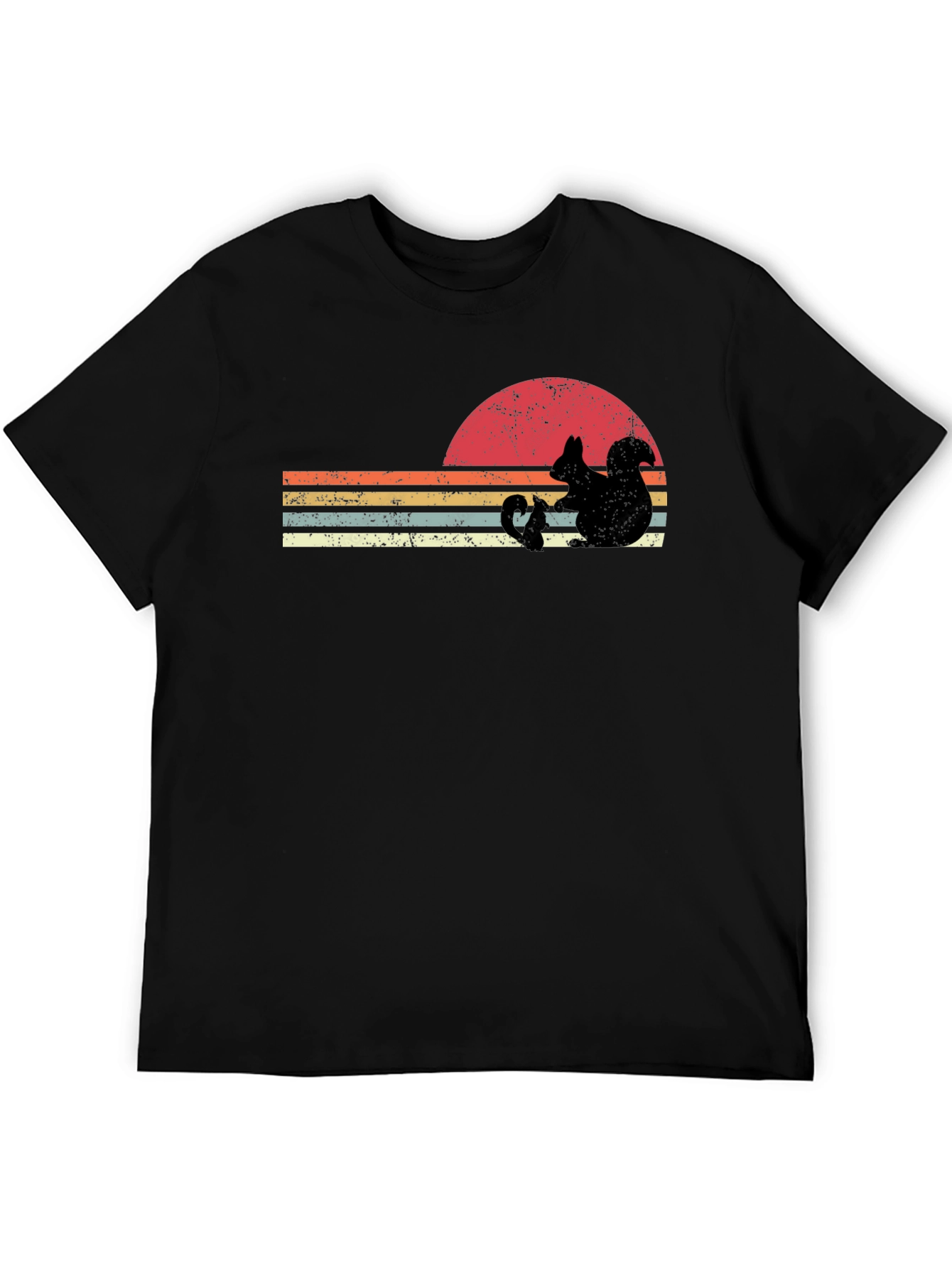 Retro Squirrel Sunset Graphic T-Shirt
