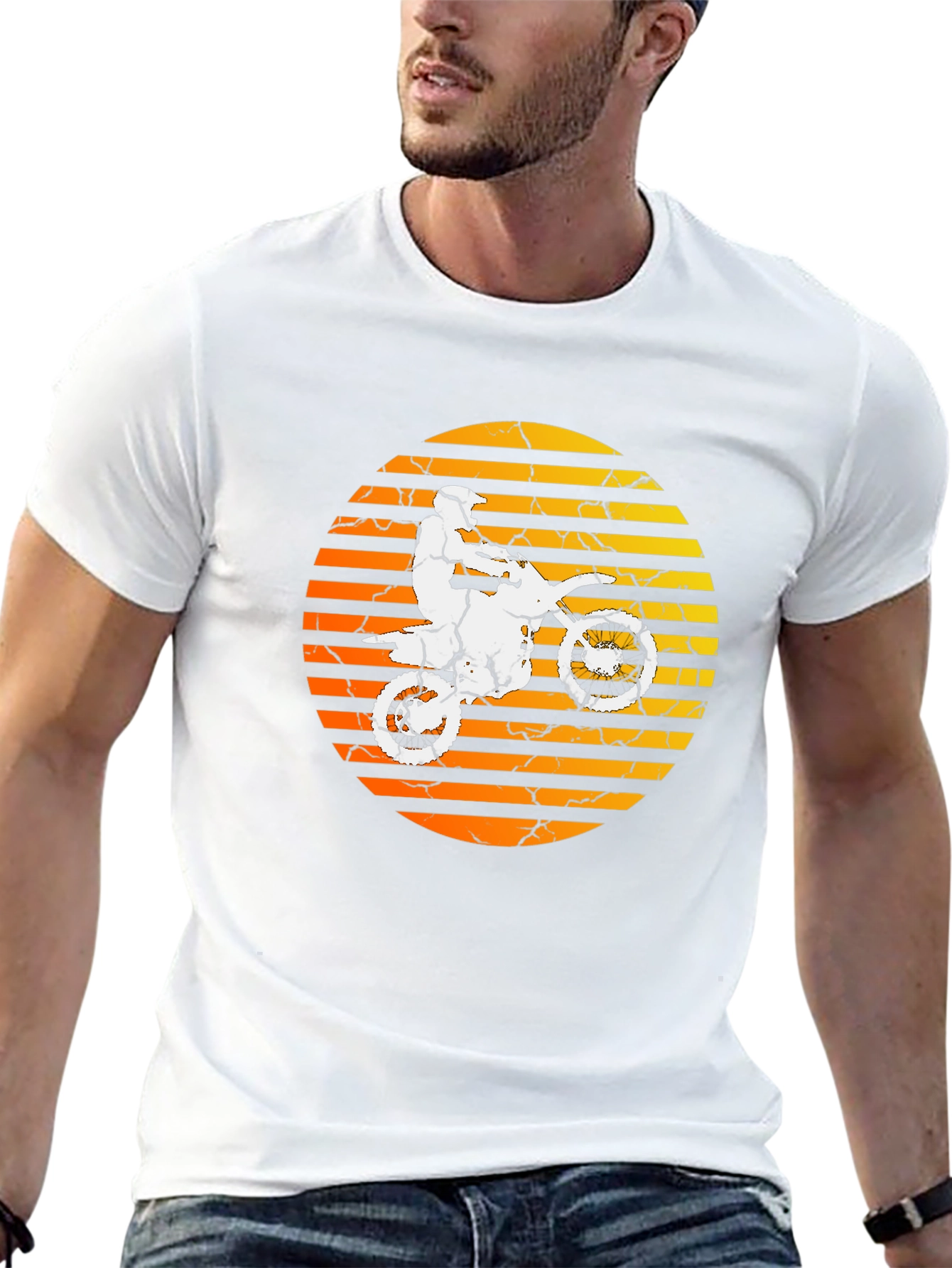 Motorcycle Rider Graphic T-Shirt - Black