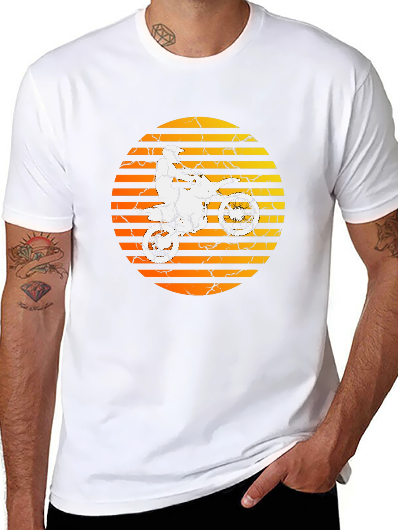Motorcycle Rider Graphic T-Shirt - Black