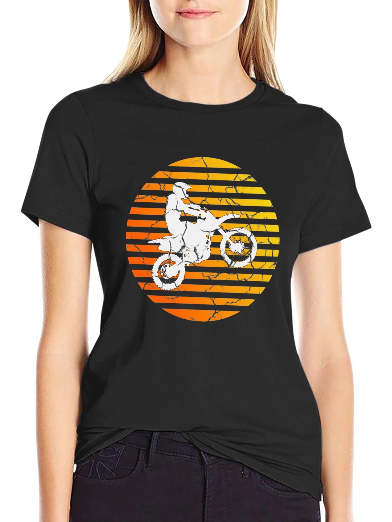 Motorcycle Rider Graphic T-Shirt - Black