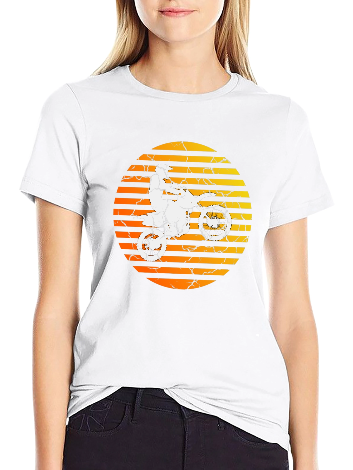 Motorcycle Rider Graphic T-Shirt - Black