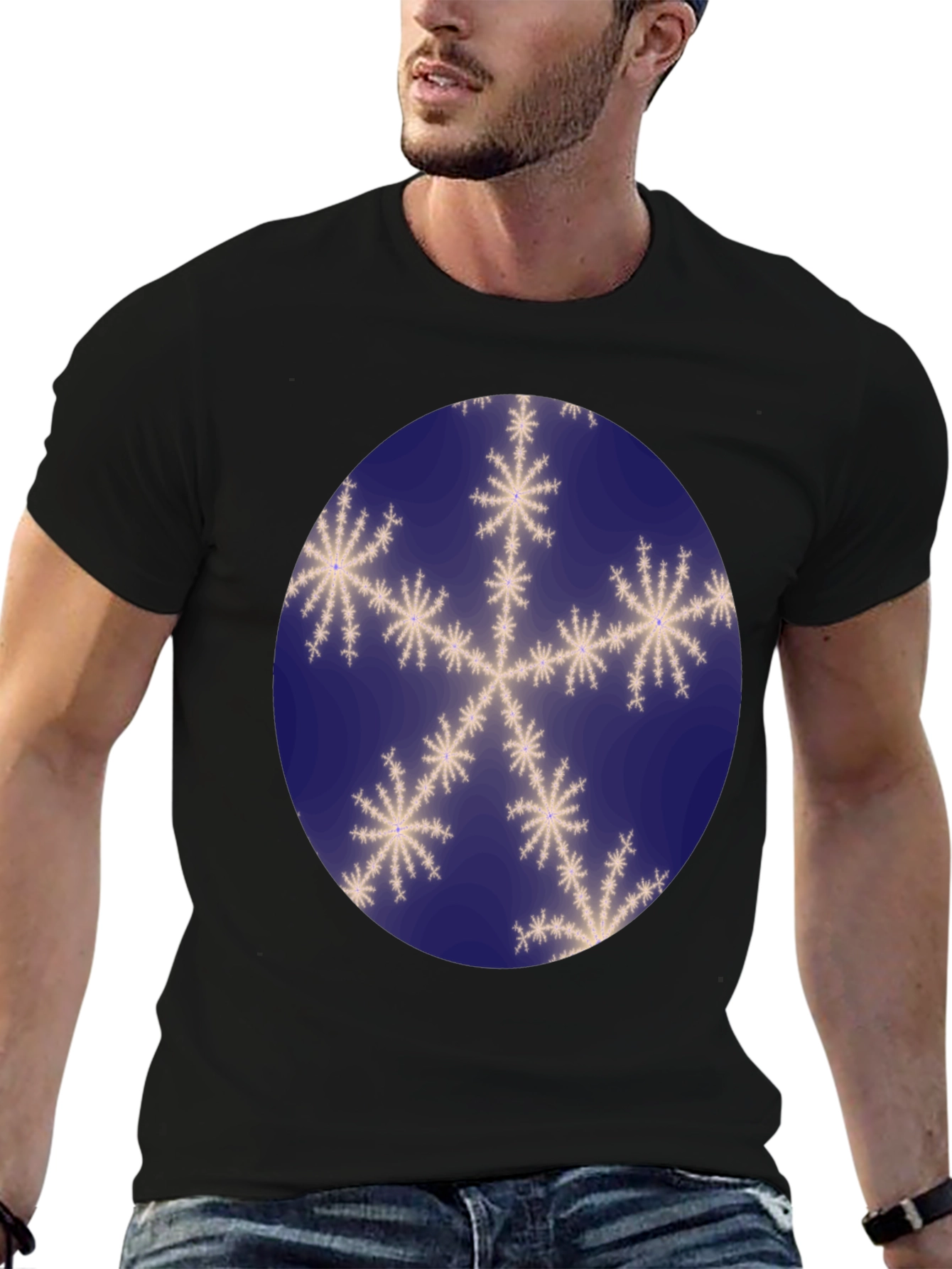 Snowflake Graphic Print Mens T-Shirt